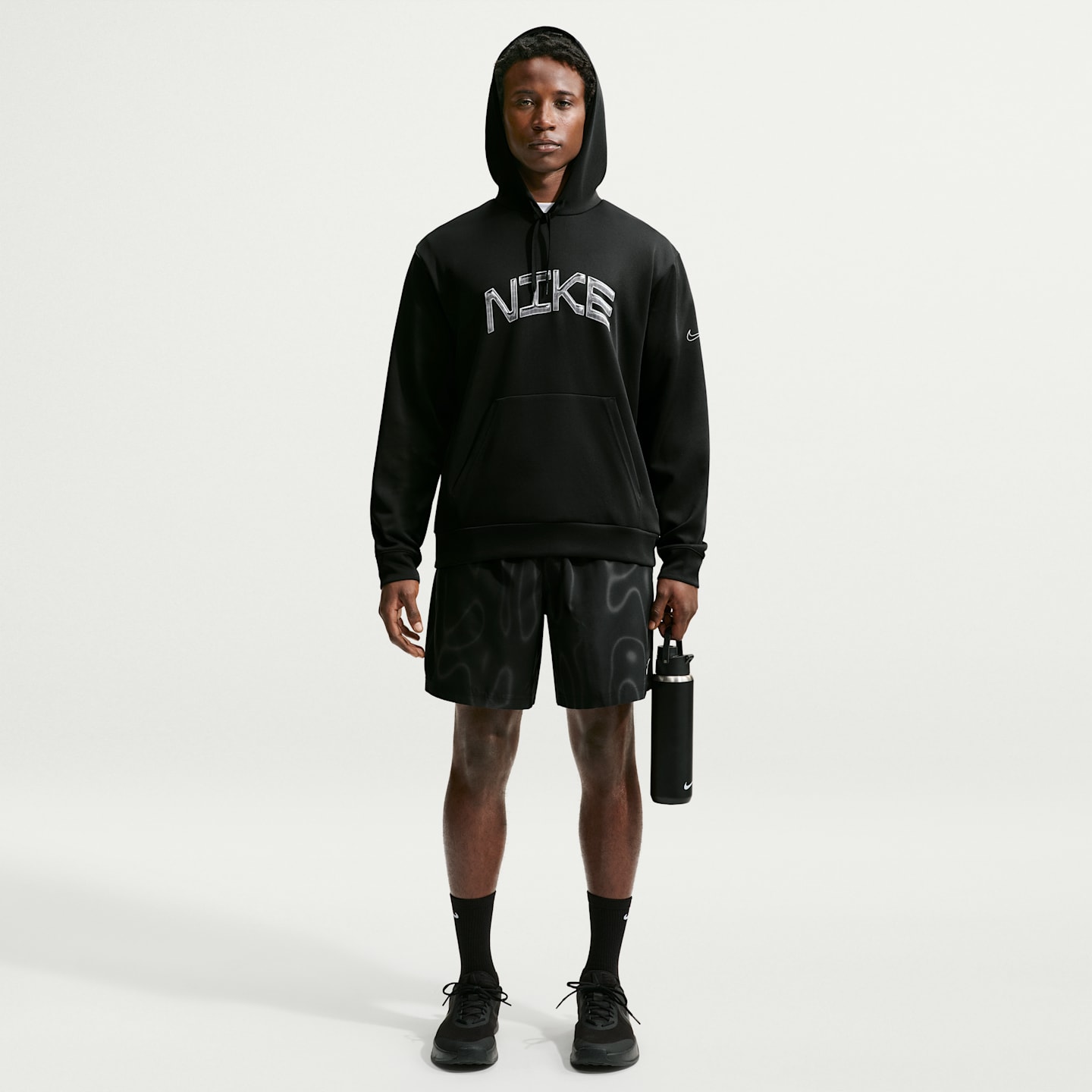 Мужское худи Nike Flex Dri-FIT с УФ-защитой, цвет: Чёрный / Белый — фото 4