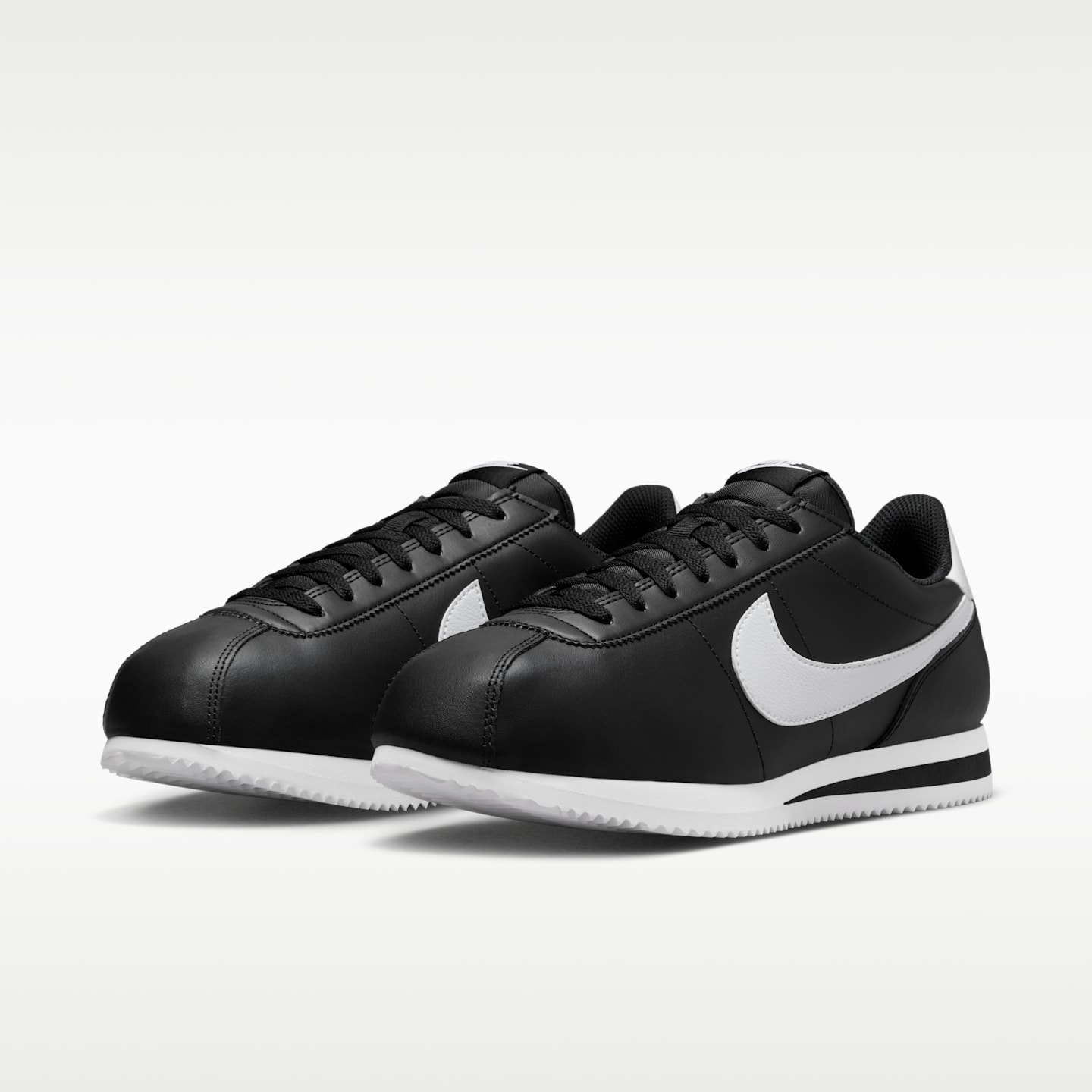 Мужские кроссовки Nike Cortez Leather, цвет: Чёрный / Белый — фото 5