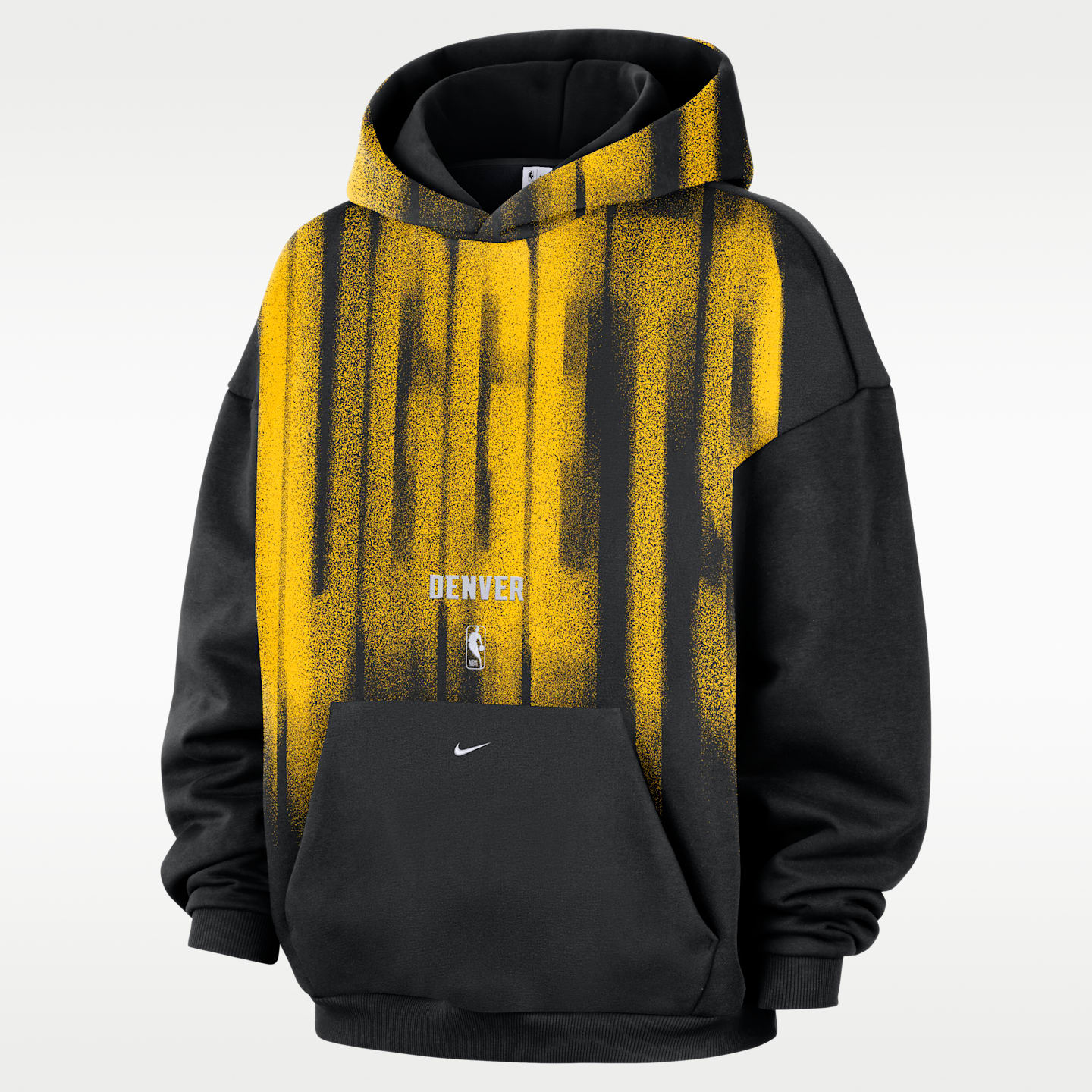 Мужское худи Nike Denver Nuggets Standard Issue Therma-FIT Fleece Basketball, цвет: Чёрный / Белый — фото 1