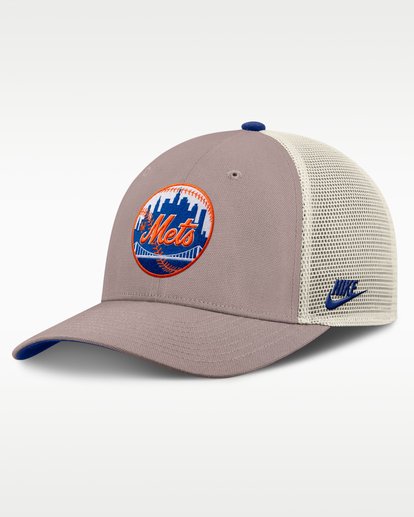 Мужская кепка Nike New York Mets Cooperstown Rise MLB Adjustable Trucker Hat, цвет: Хаки — фото 3