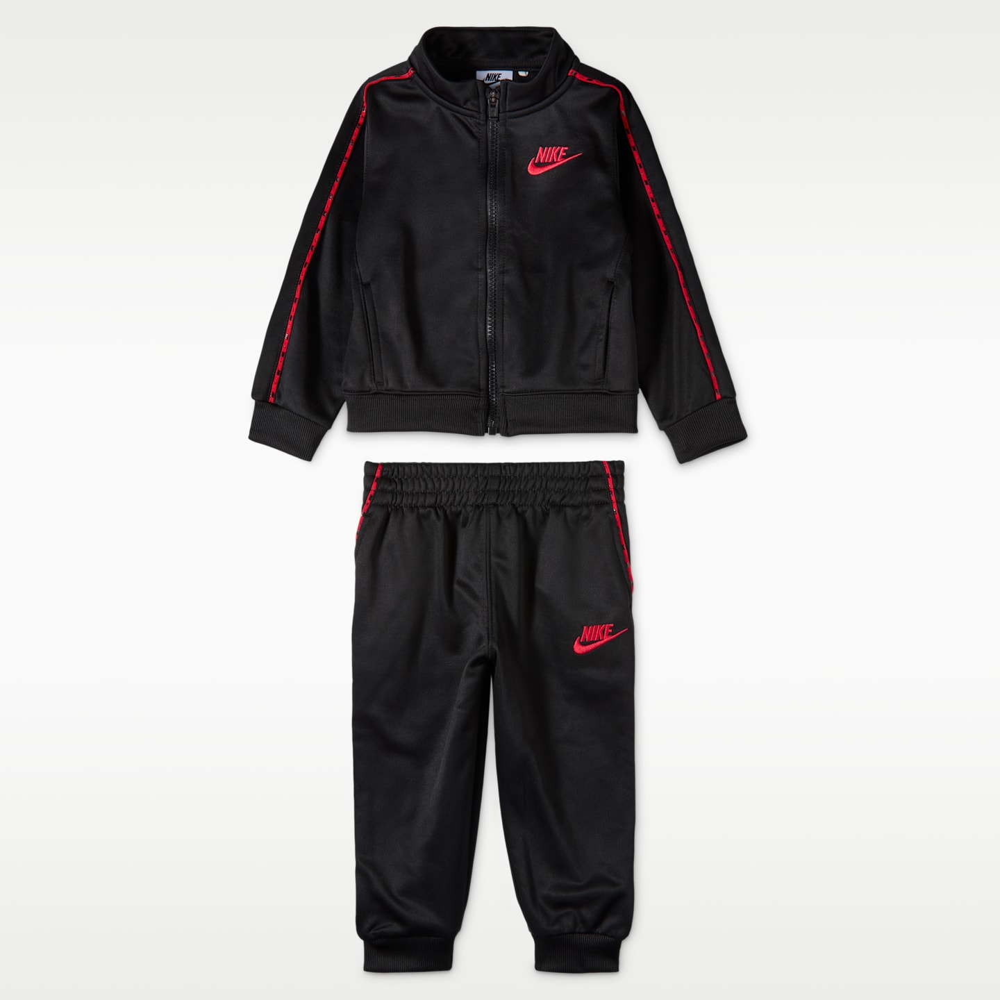 Детский комплект Nike Dri-FIT Lifestyle Propus на молнии из 2 предметов с окантовкой, цвет: Чёрный — фото 1