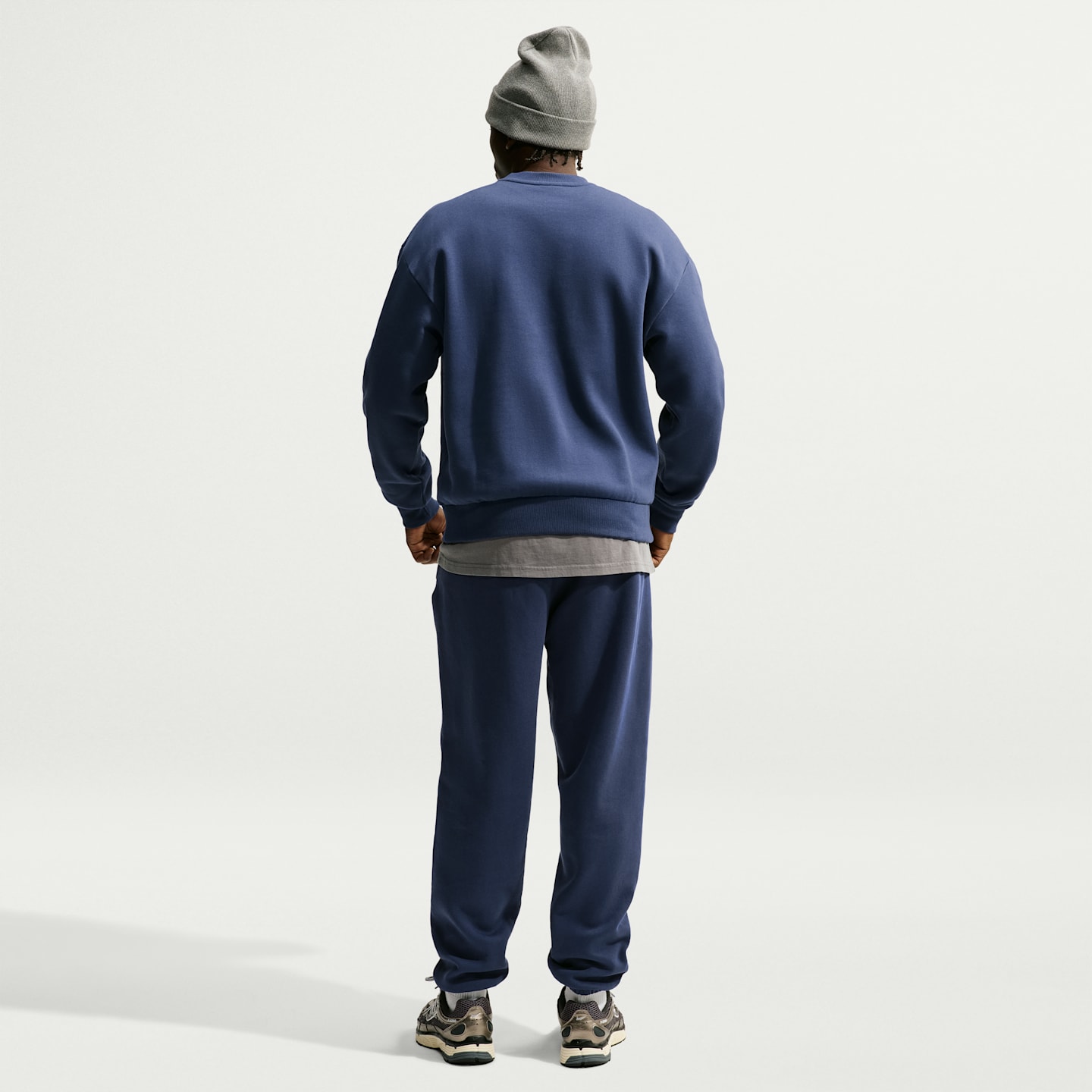 Мужской флисовый свитшот Nike Solo свободного кроя, цвет: Тёмно-синий / Обсидиановый — фото 5