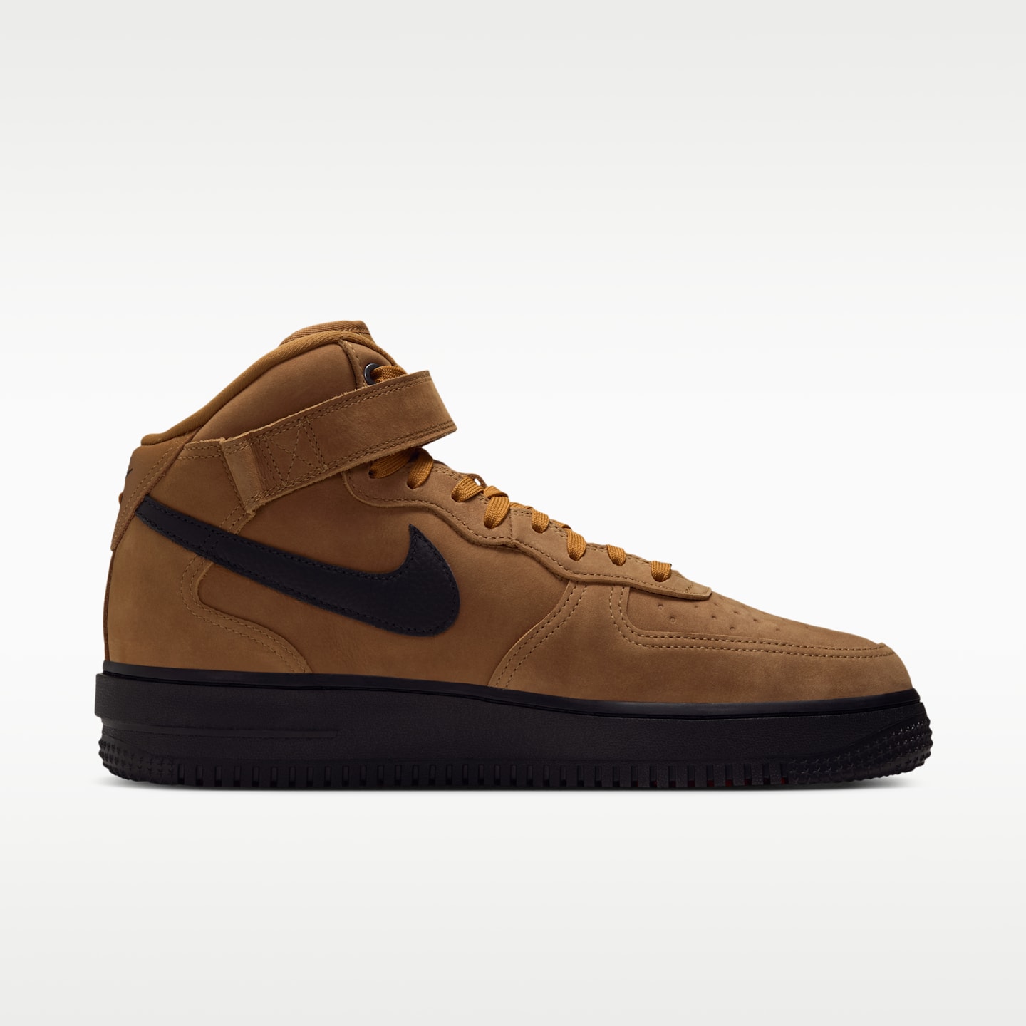 Мужские кроссовки Nike Air Force 1 Mid '07 GORE-TEX Vibram, цвет: Пшеничный / Оранжевый — фото 3