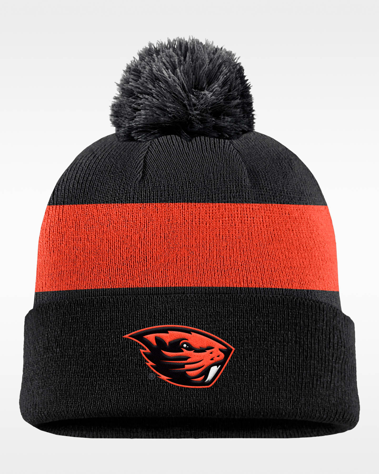 Женская шапка Nike Oregon State Beavers Peak Basketball College Cuffed Pom Beanie, цвет: Чёрный — фото 3