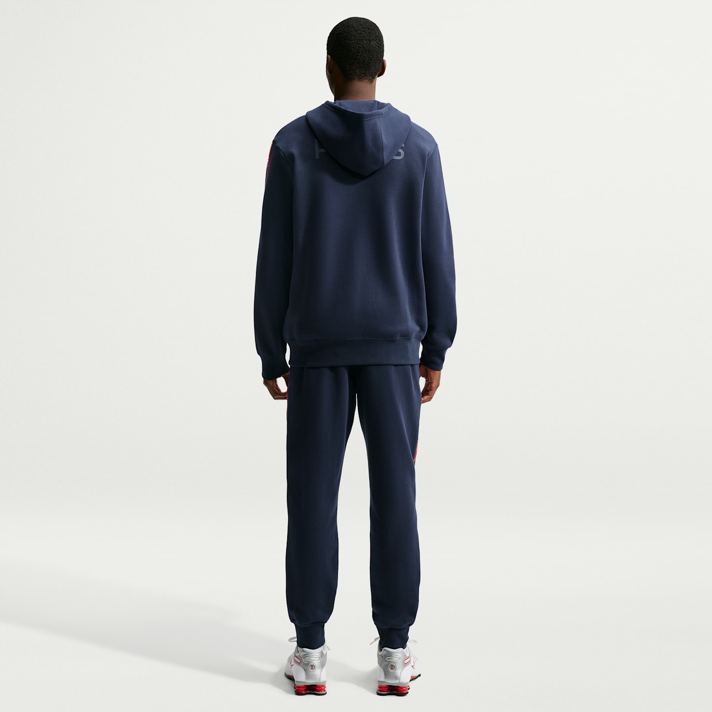 Мужская футбольная флисовая худи на молнии Nike Paris Saint-Germain City Side, цвет: Тёмно-синий / Белый — фото 5