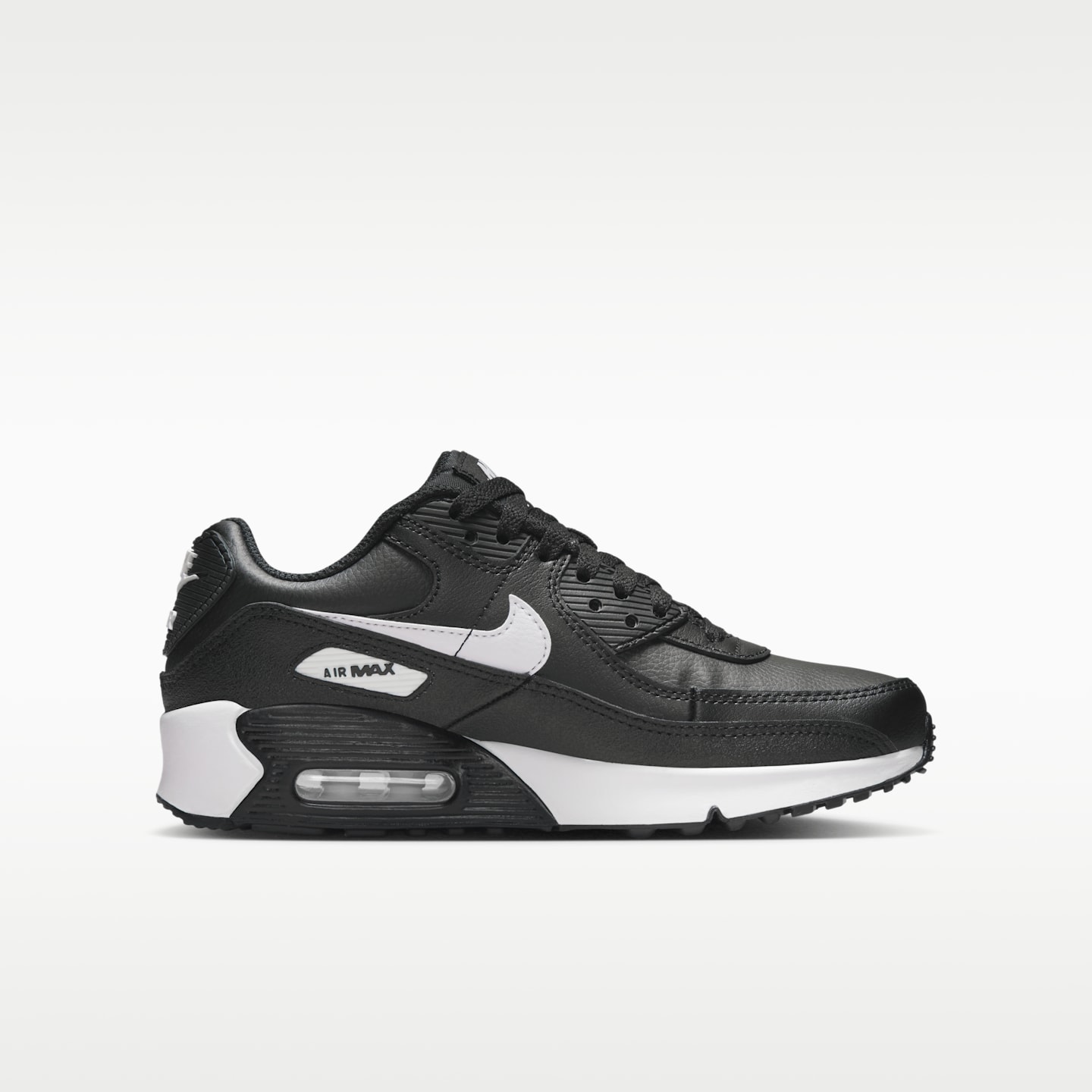 Детские кроссовки Nike Air Max 90 Little Kids' Shoes, цвет: Чёрный / Белый, вариант 1 — фото 3