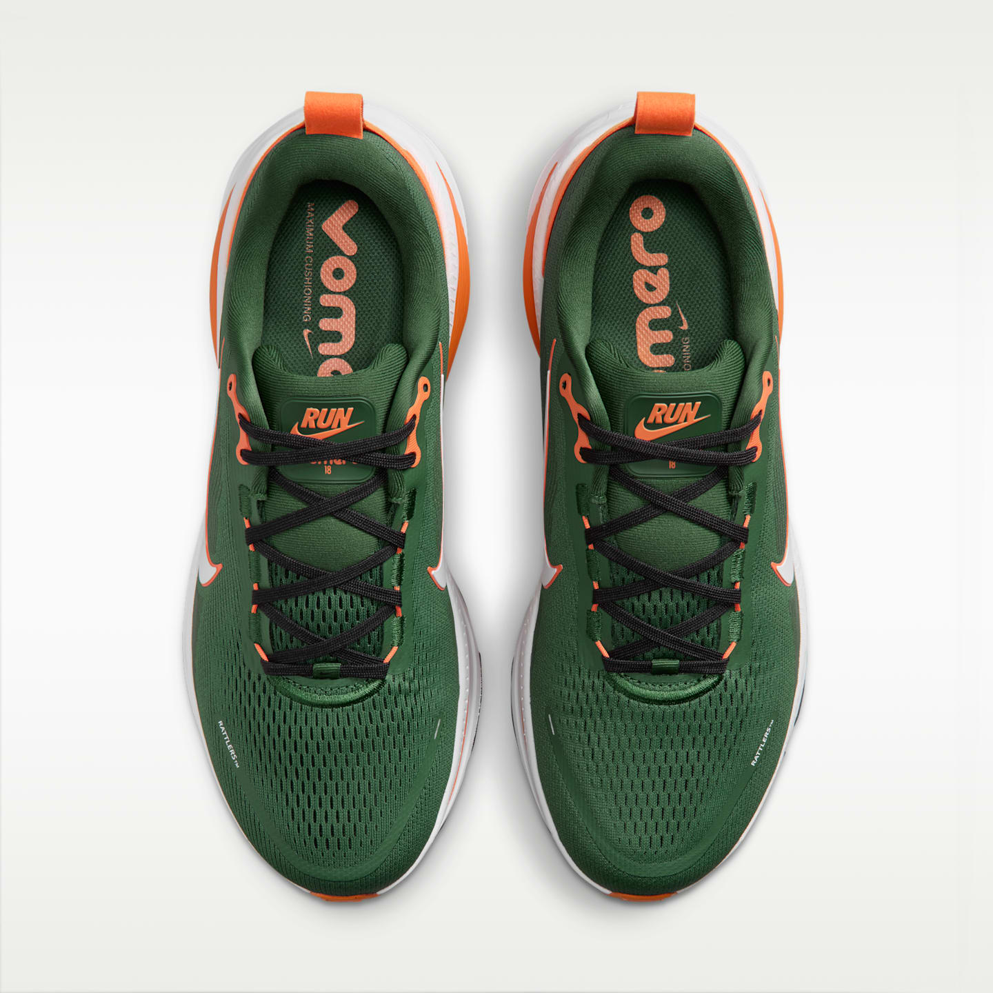 Мужские кроссовки Nike Vomero 18 (Florida A&M) College Road Running, цвет: Зелёный / Белый — фото 4