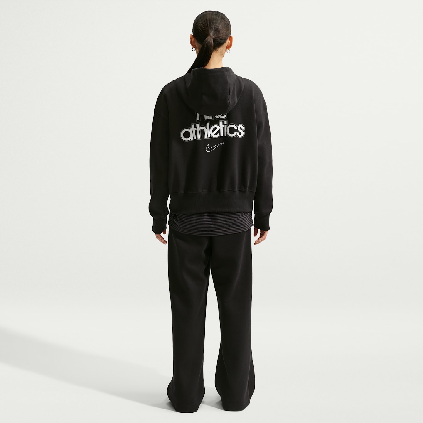 Женское худи Nike Sportswear Phoenix Fleece Pull-Over, цвет: Чёрный — фото 5