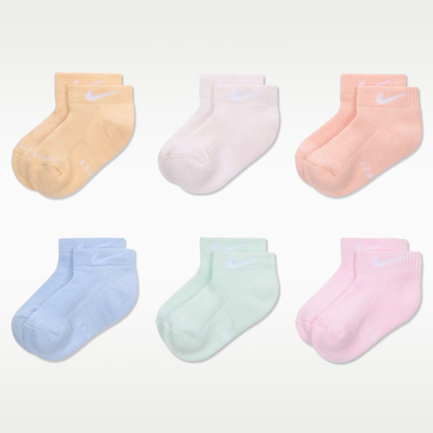 Детские короткие носки Nike Dri-FIT Elevated Everyday, 6 пар, цвет: Оранжевый — фото 2