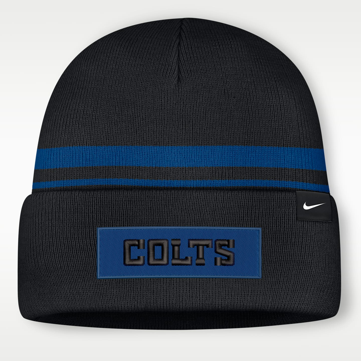 Мужская шапка бини Nike Indianapolis Colts Primetime Utility NFL с отворотом, цвет: Чёрный — фото 2