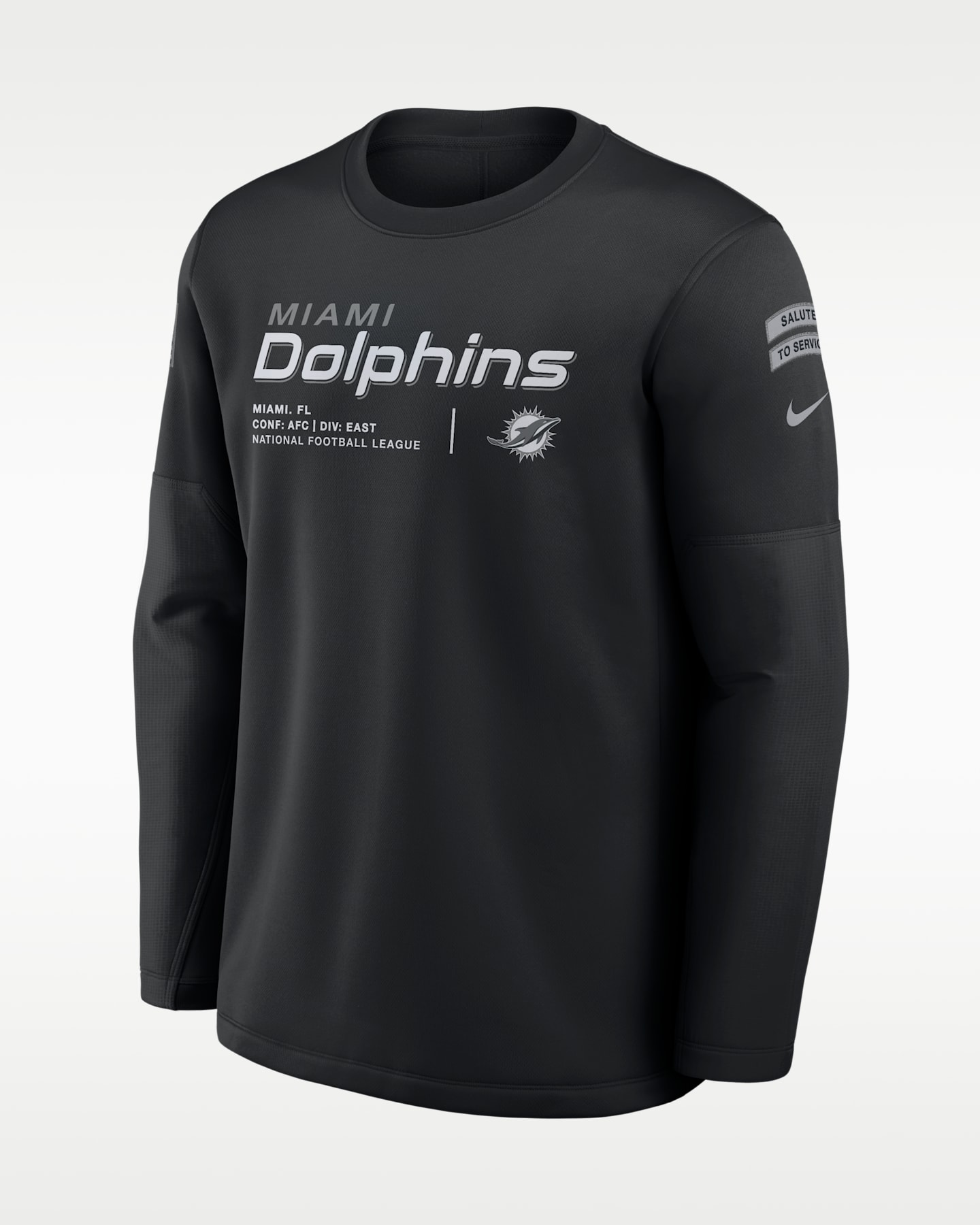 Мужской свитшот Nike NFL Miami Dolphins Salute to Service Sideline Coaches, цвет: Чёрный — фото 3