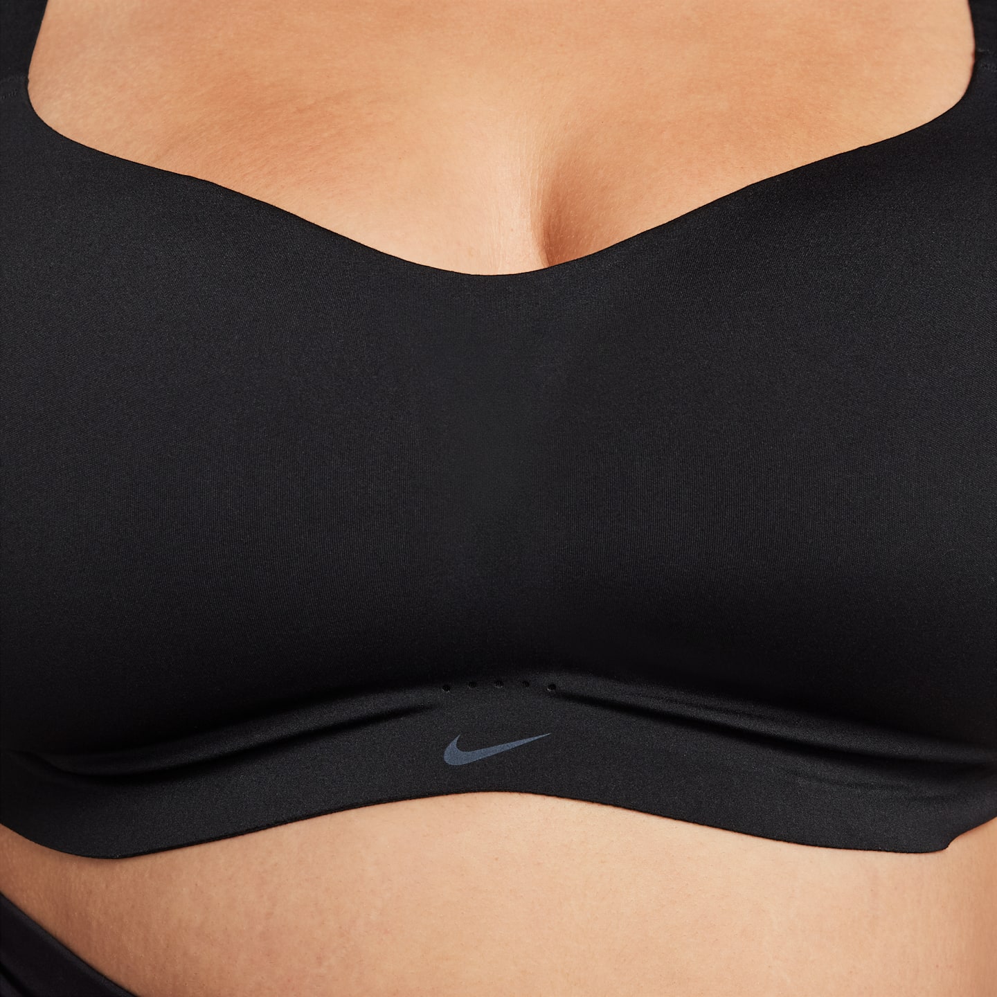 Спортивное бра Alate Minimalist, уплотнённая чашка — Nike, цвет: Чёрный / Серый — фото 12