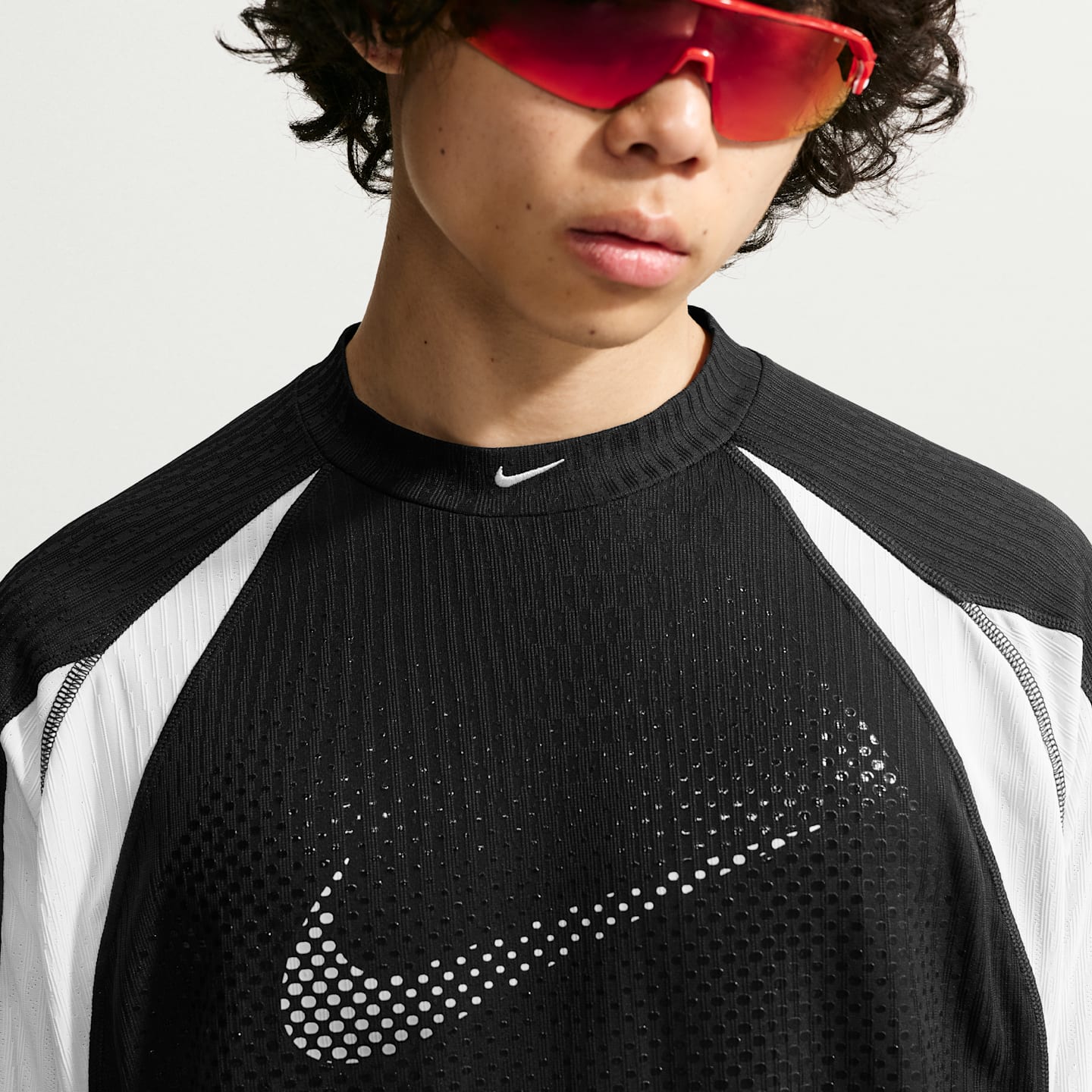 Мужской топ Nike Tech Dri-FIT ADV Jersey, цвет: Чёрный / Молочный белый — фото 3