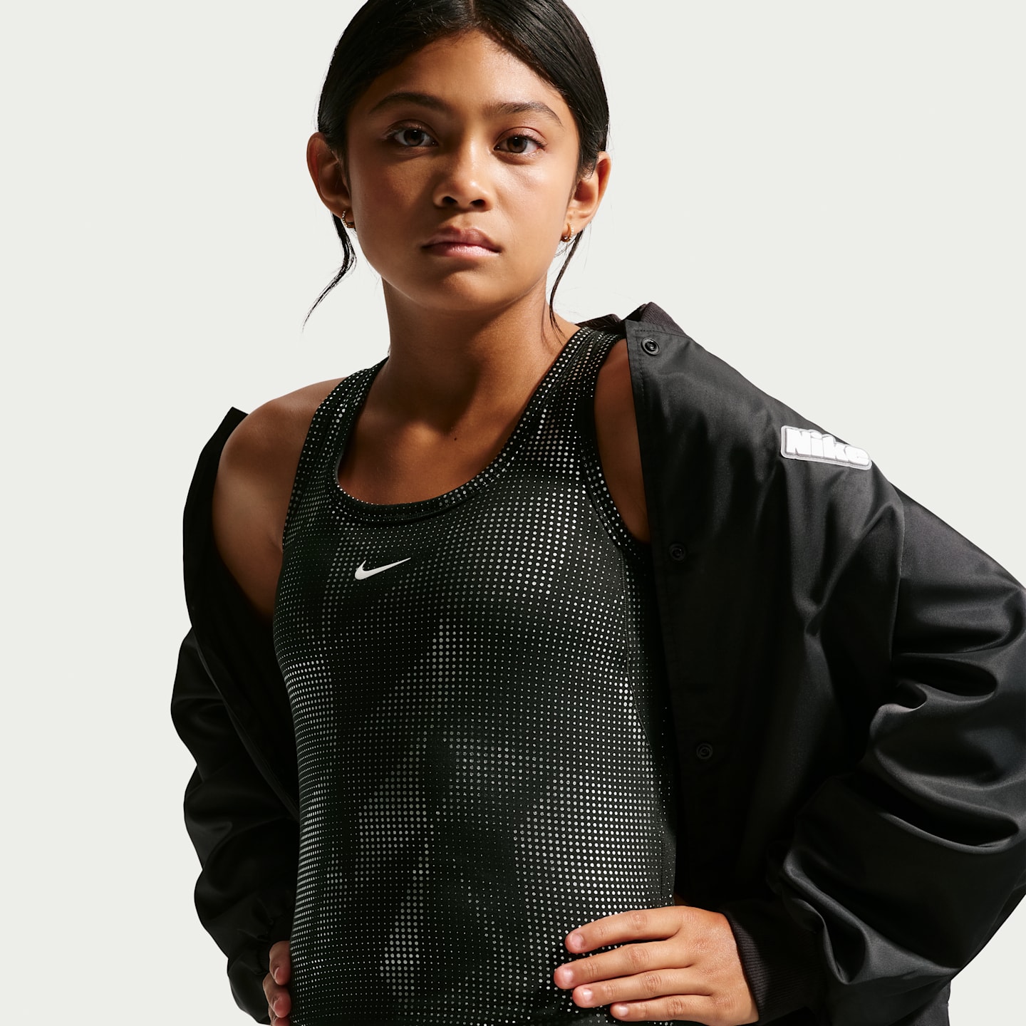 Детская майка для девочек Nike One, цвет: Чёрный — фото 3