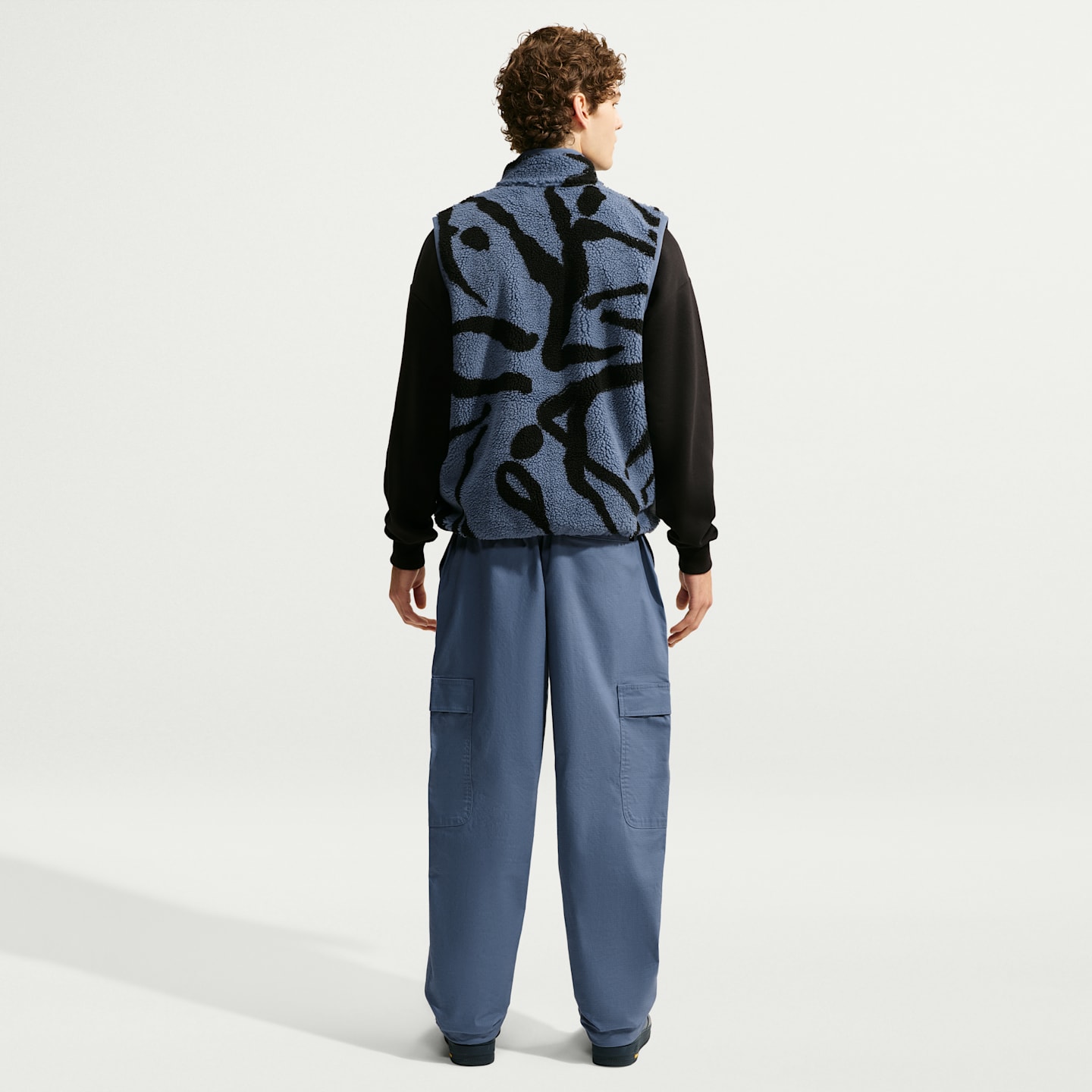 Мужской утеплённый флисовый жилет на молнии Nike Club, цвет: Синий — фото 5