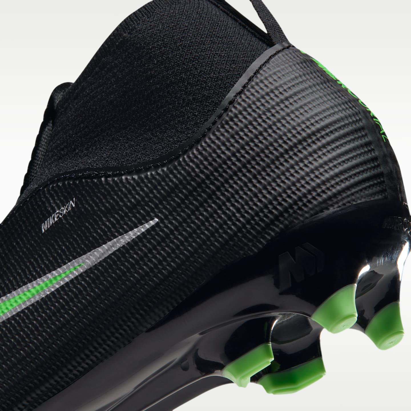 Детские бутсы Nike Jr. Mercurial Superfly 11 Academy Little Kids' Multi-Ground High-Top Soccer Cleats, цвет: Чёрный / Зелёный — фото 9
