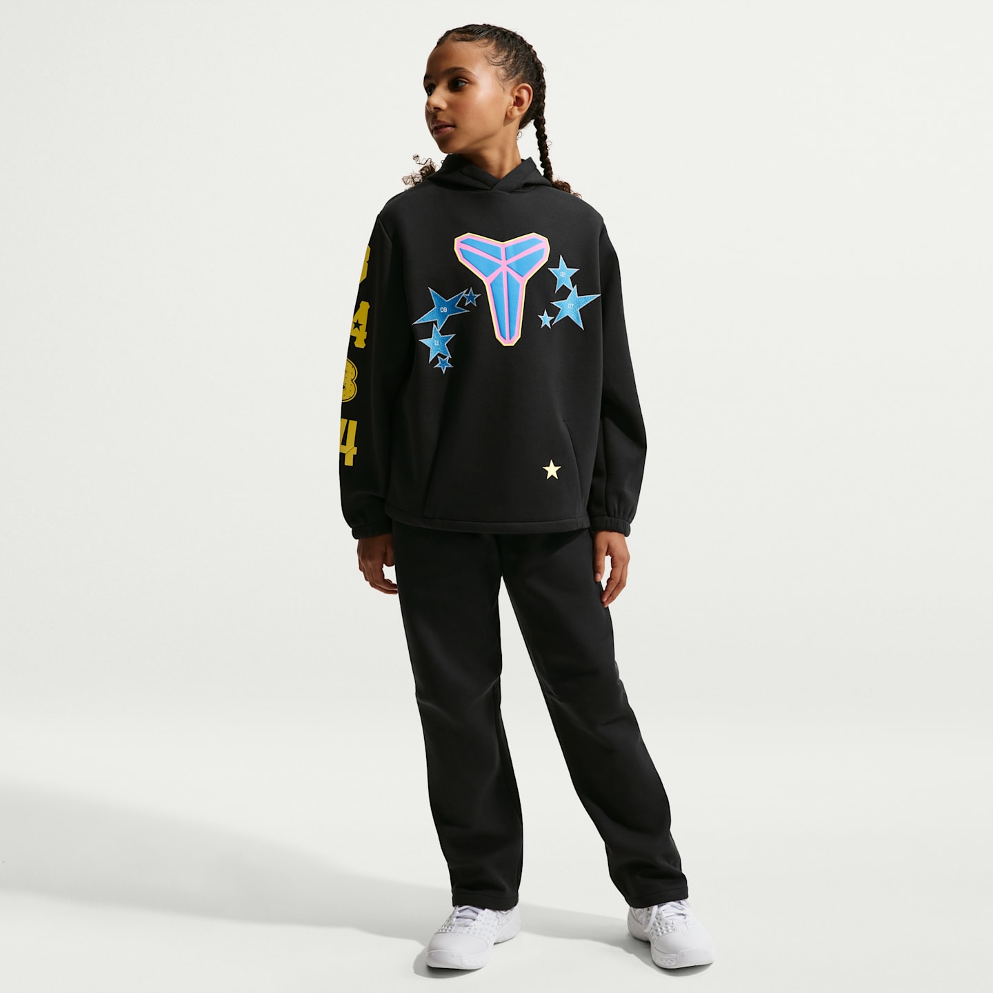 Детское флисовое баскетбольное худи Nike Kobe All-Star Weekend, цвет: Чёрный / Жёлтый — фото 6