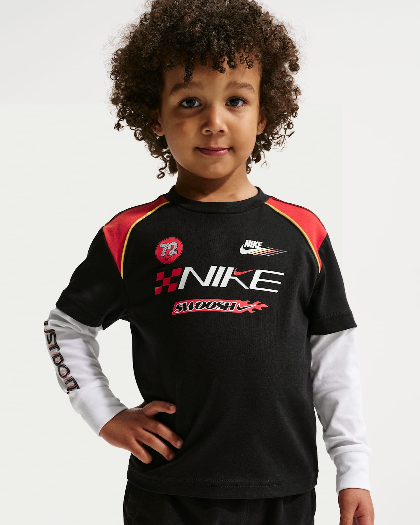 Детская футболка Nike Sportswear Toddler Victory Lap Twofer, цвет: Чёрный — фото 6