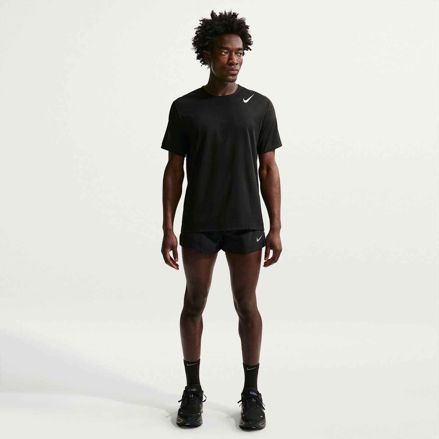 Мужские беговые шорты Nike Fast Dri-FIT 3" со встроенными брифами, цвет: Чёрный
