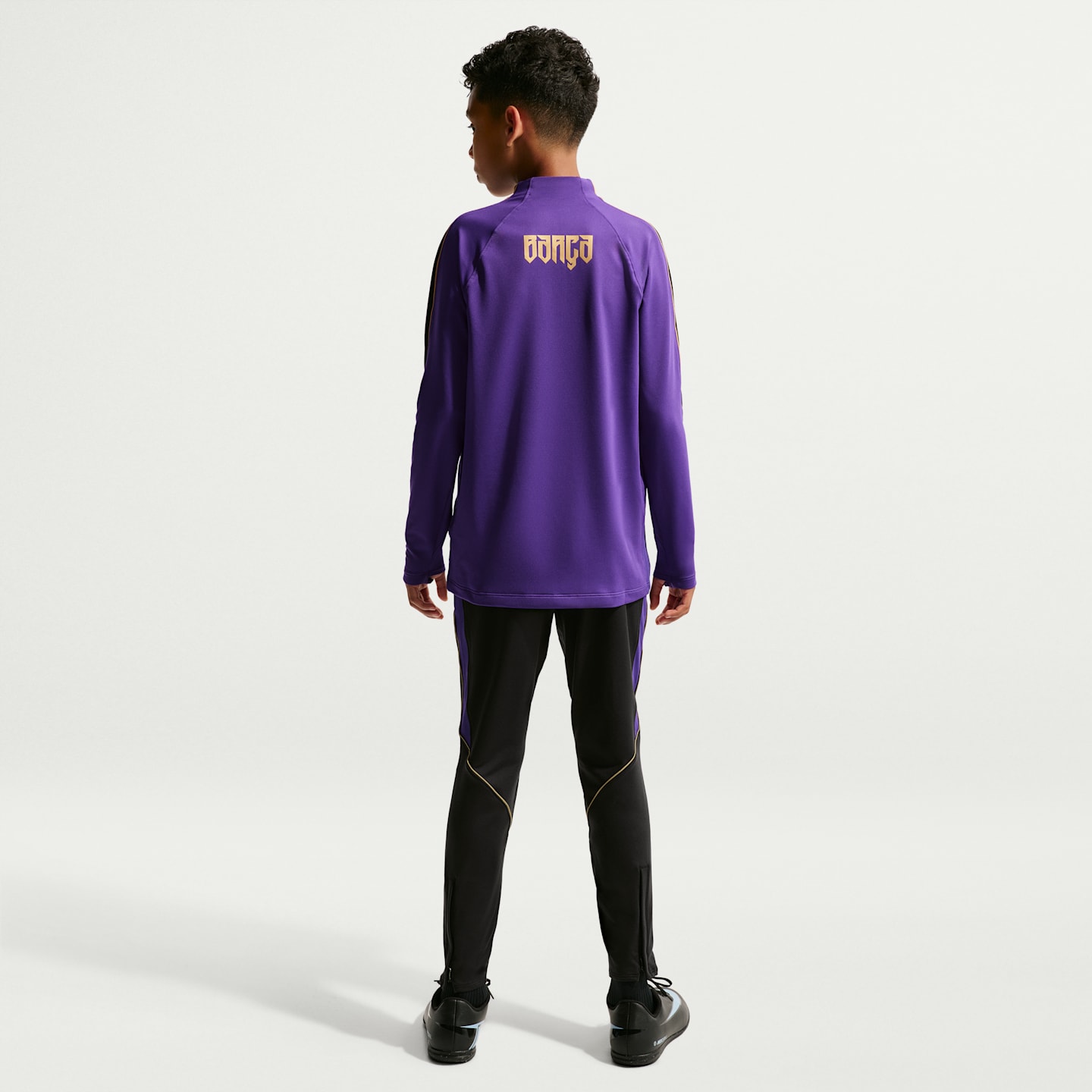Детские футбольные трикотажные брюки Nike FC Barcelona Strike Away Kobe Dri-FIT, цвет: Чёрный / Фиолетовый — фото 6