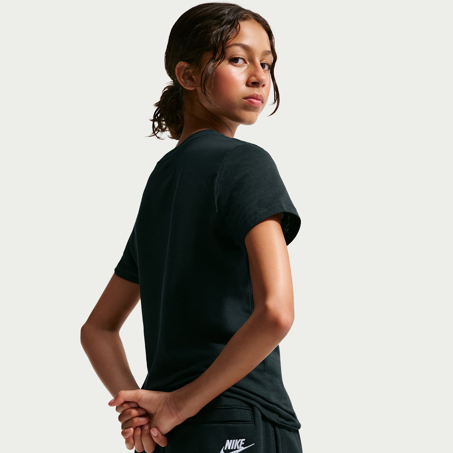 Детские брюки Nike Sportswear Club Fleece с открытым низом, цвет: Чёрный — фото 5