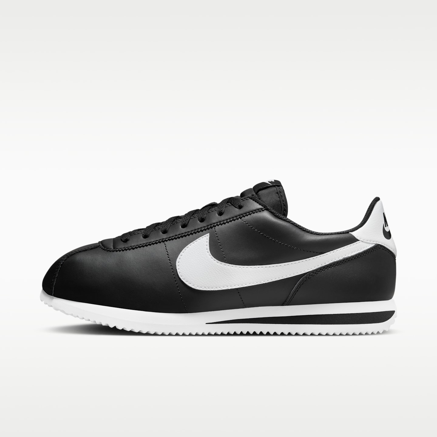 Мужские кроссовки Nike Cortez Leather, цвет: Чёрный / Белый — фото 1
