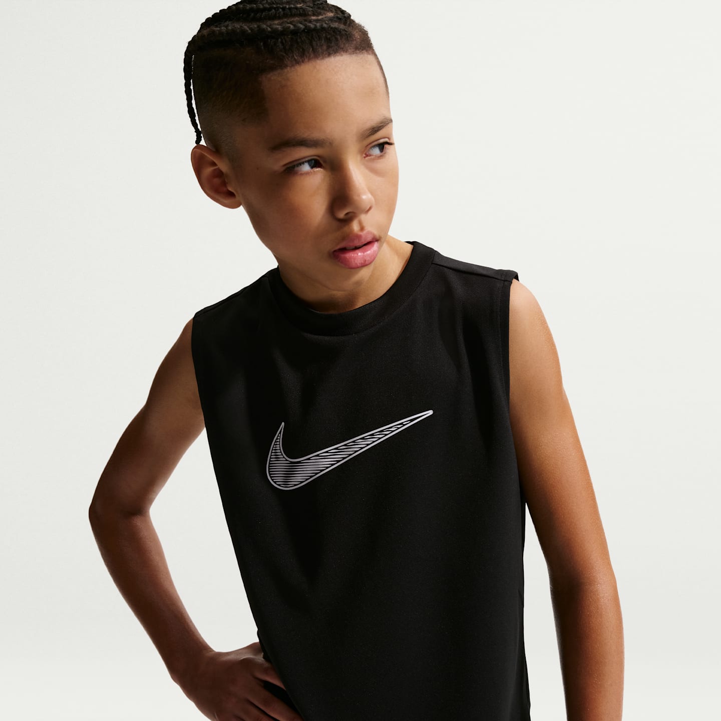 Топ Nike Multi Dri-FIT Sleeveless Top для мальчиков, цвет: Чёрный — фото 1