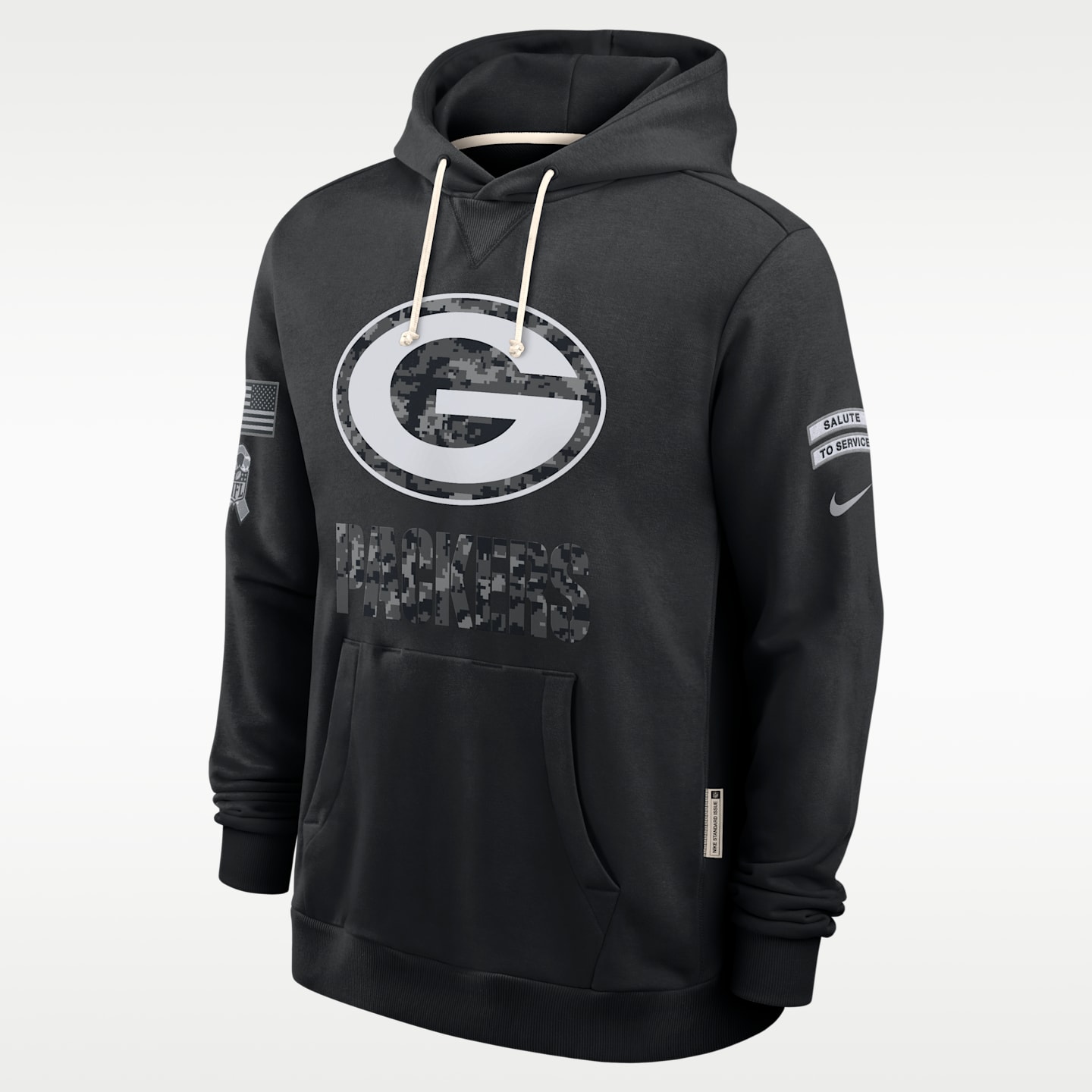 Мужское худи Nike Green Bay Packers Salute to Service Sideline Dri-FIT NFL, цвет: Чёрный — фото 1