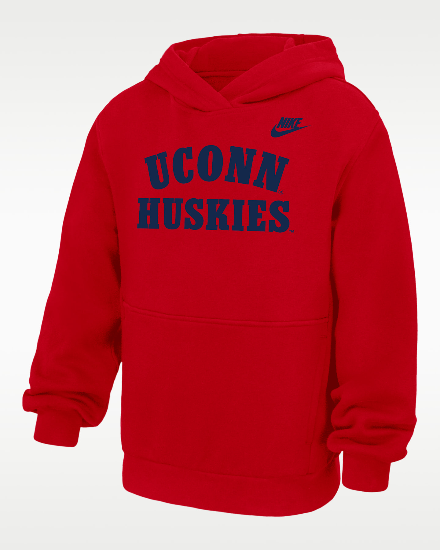 Детское худи Nike Connecticut Huskies Club Pullover Fleece, цвет: Красный — фото 2