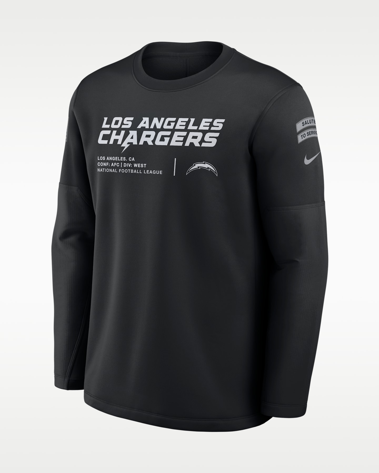Мужской свитшот Nike NFL Los Angeles Chargers Salute to Service Sideline Coaches, цвет: Чёрный — фото 3