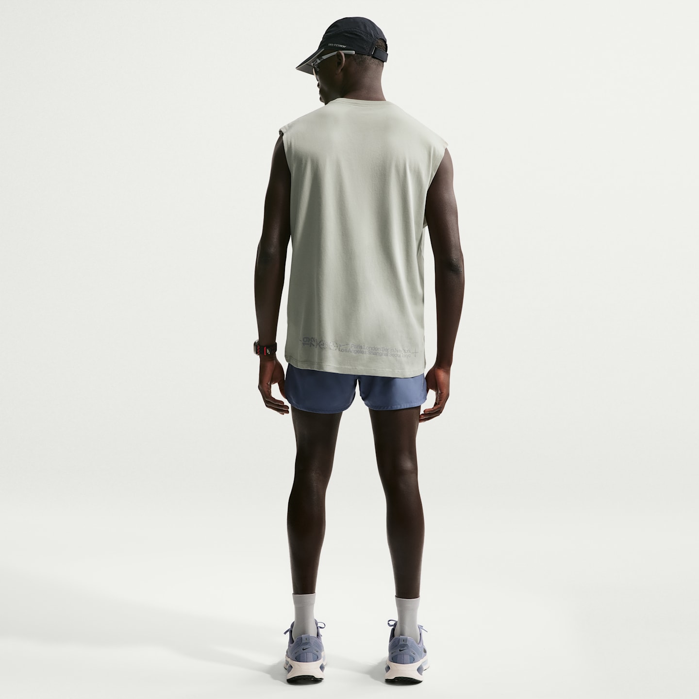Мужские беговые шорты Nike Dri-FIT 3" со встроенными брифами, цвет: Синий / Средний пепельный — фото 5