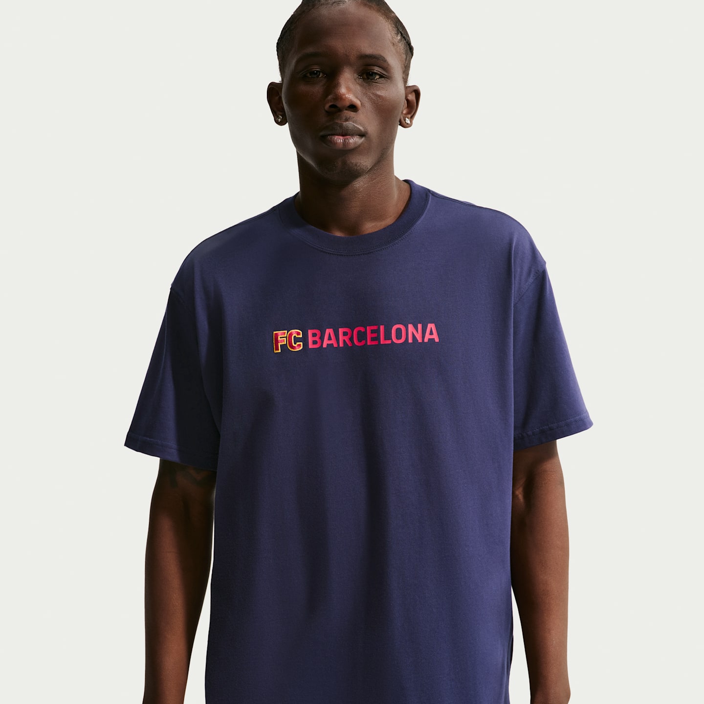 Мужская футбольная футболка Nike FC Barcelona Premium, цвет: Синий — фото 3