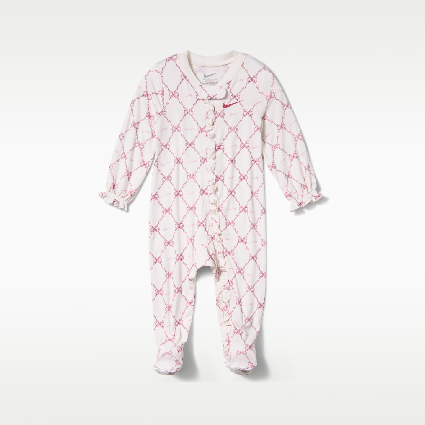 Детские комбинезоны Nike Ready, Set, Grow! Baby (0-9M) Footed Coverall, цвет: Молочный / Свекольный — фото 1