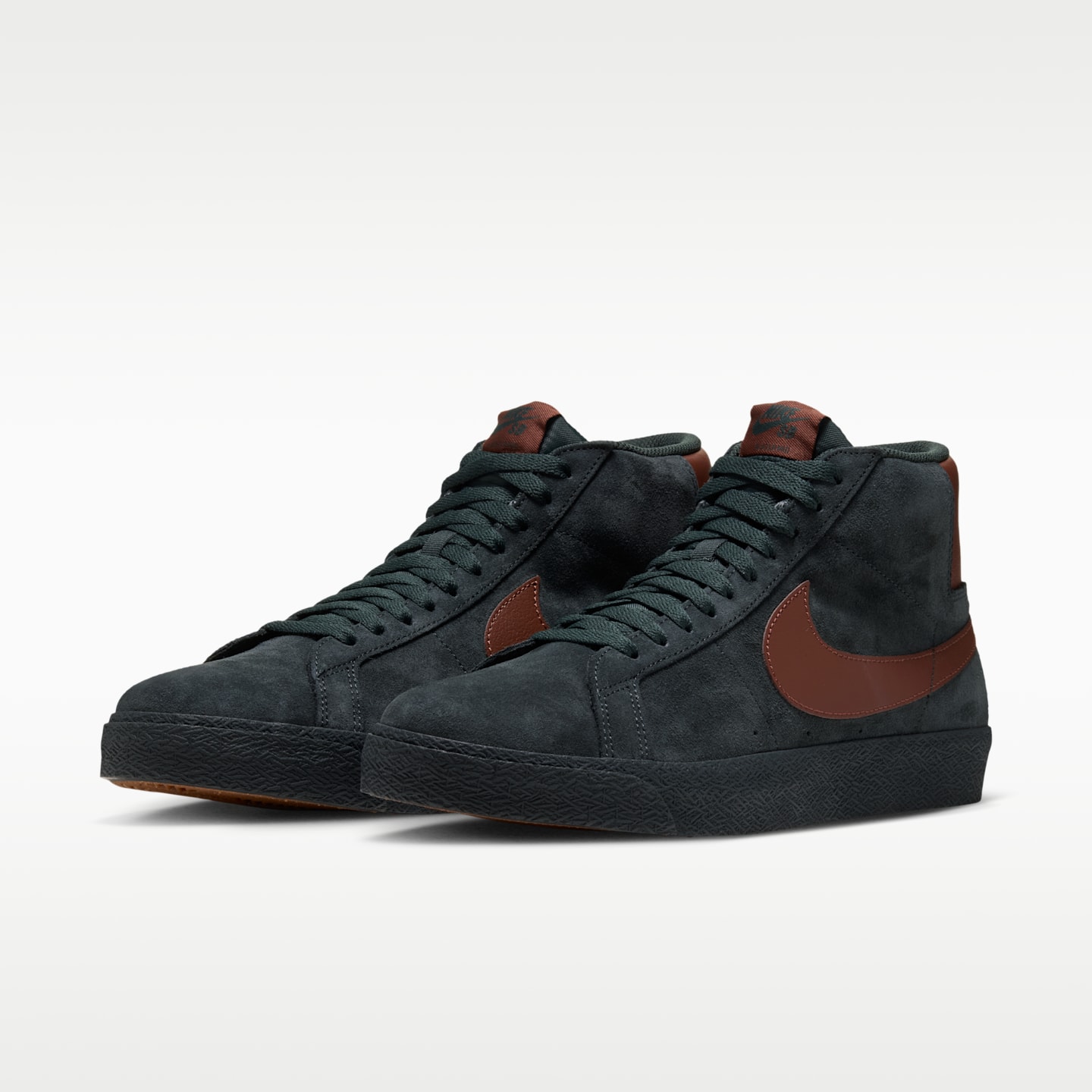 Пиджак Nike SB Zoom Blazer Mid Skate Shoes, цвет: Чёрный еловый / Карамельный коричневый — фото 5