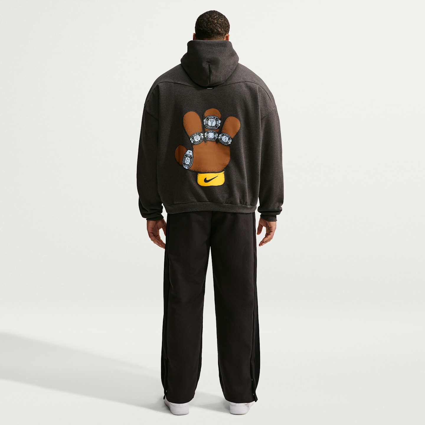 Мужское баскетбольное худи Nike Kobe Standard Issue Therma-FIT, цвет: Чёрный меланжевый / Чёрный — фото 10
