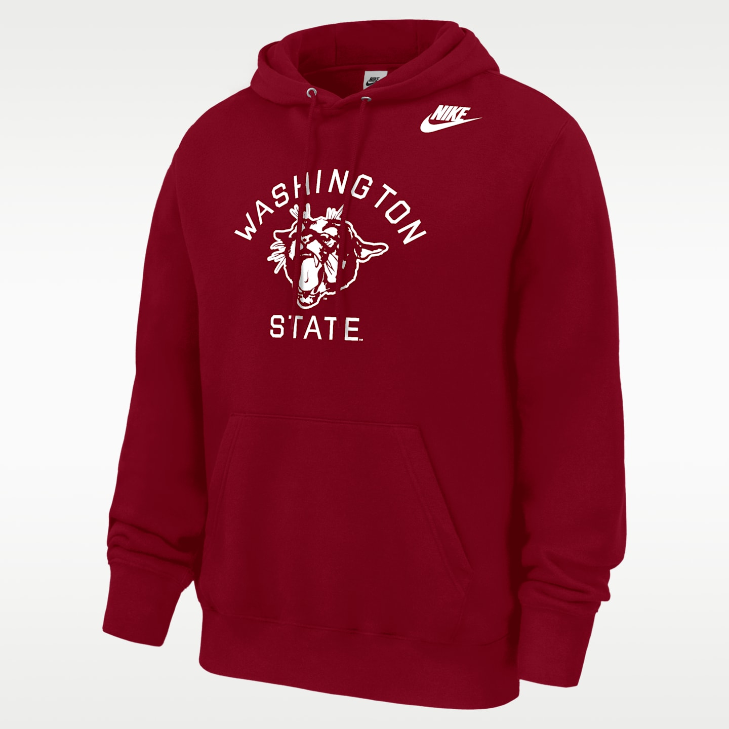 Мужское худи Nike Washington State Cougars Club Football Fleece Pullover, цвет: Малиновый — фото 1