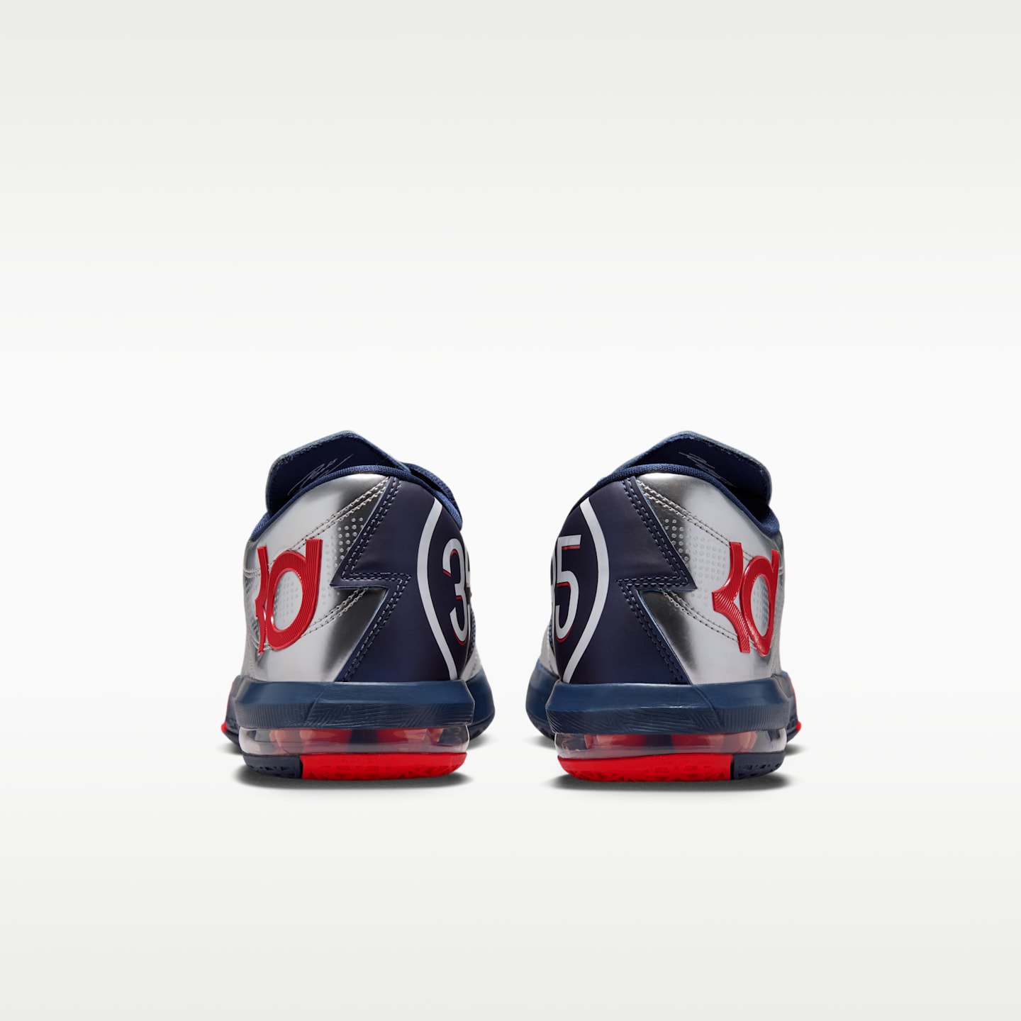 Мужские кроссовки Nike KD 6 x Paris Saint-Germain, цвет: Серебряный / Красный — фото 6