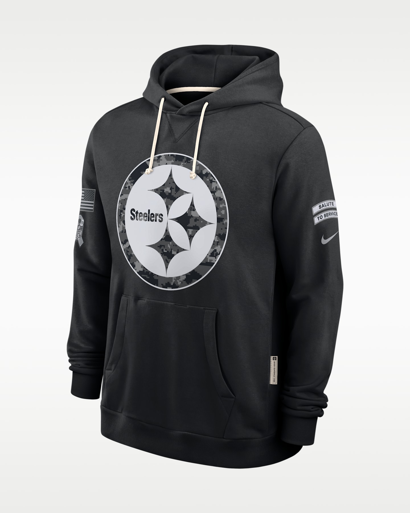 Мужская худи Nike Pittsburgh Steelers Salute to Service Sideline Dri-FIT NFL, цвет: Чёрный — фото 3