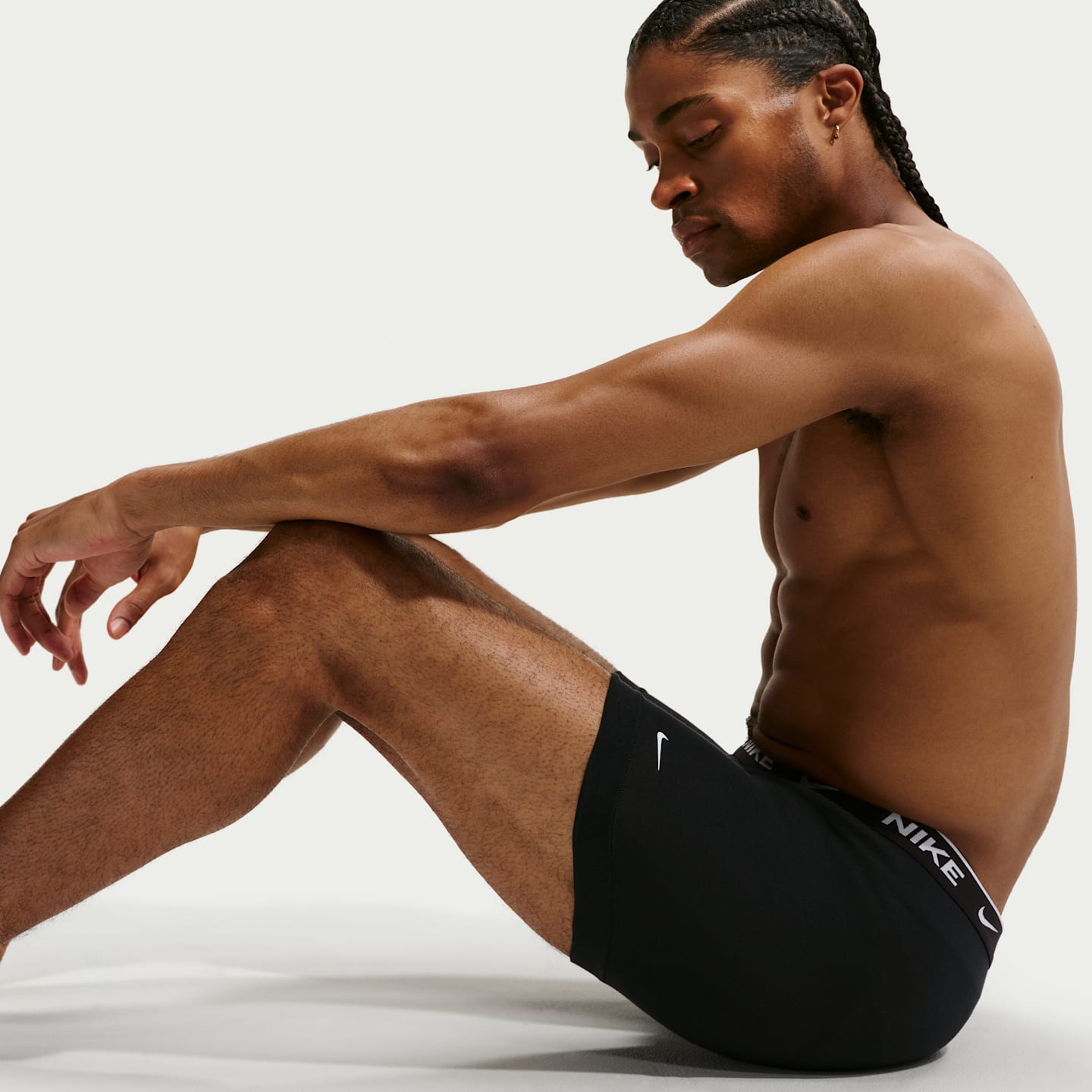 Мужские боксеры-брифы Nike Essential Cotton Stretch Dri-FIT, набор из 3 шт, цвет: Чёрный — фото 4