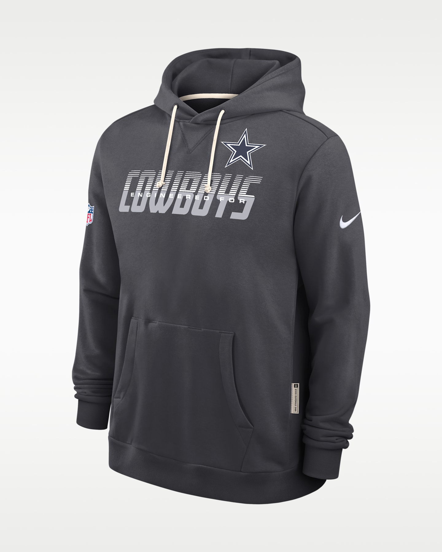 Мужское худи Nike Dallas Cowboys Sideline Standard Issue Dri-FIT NFL, цвет: Тёмно-синий — фото 3
