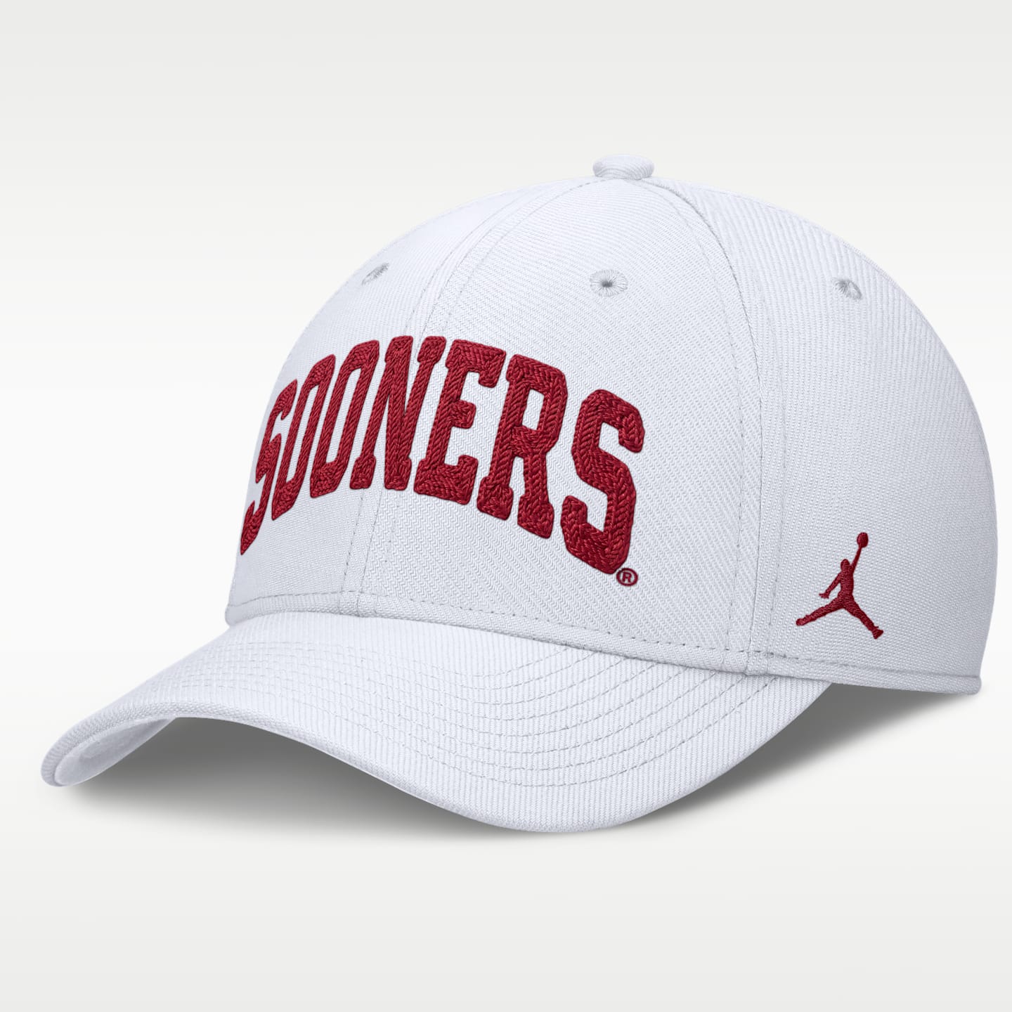Мужская бейсболка Jordan Brand Oklahoma Classic Swooshflex Dri-FIT, цвет: Белый — фото 1
