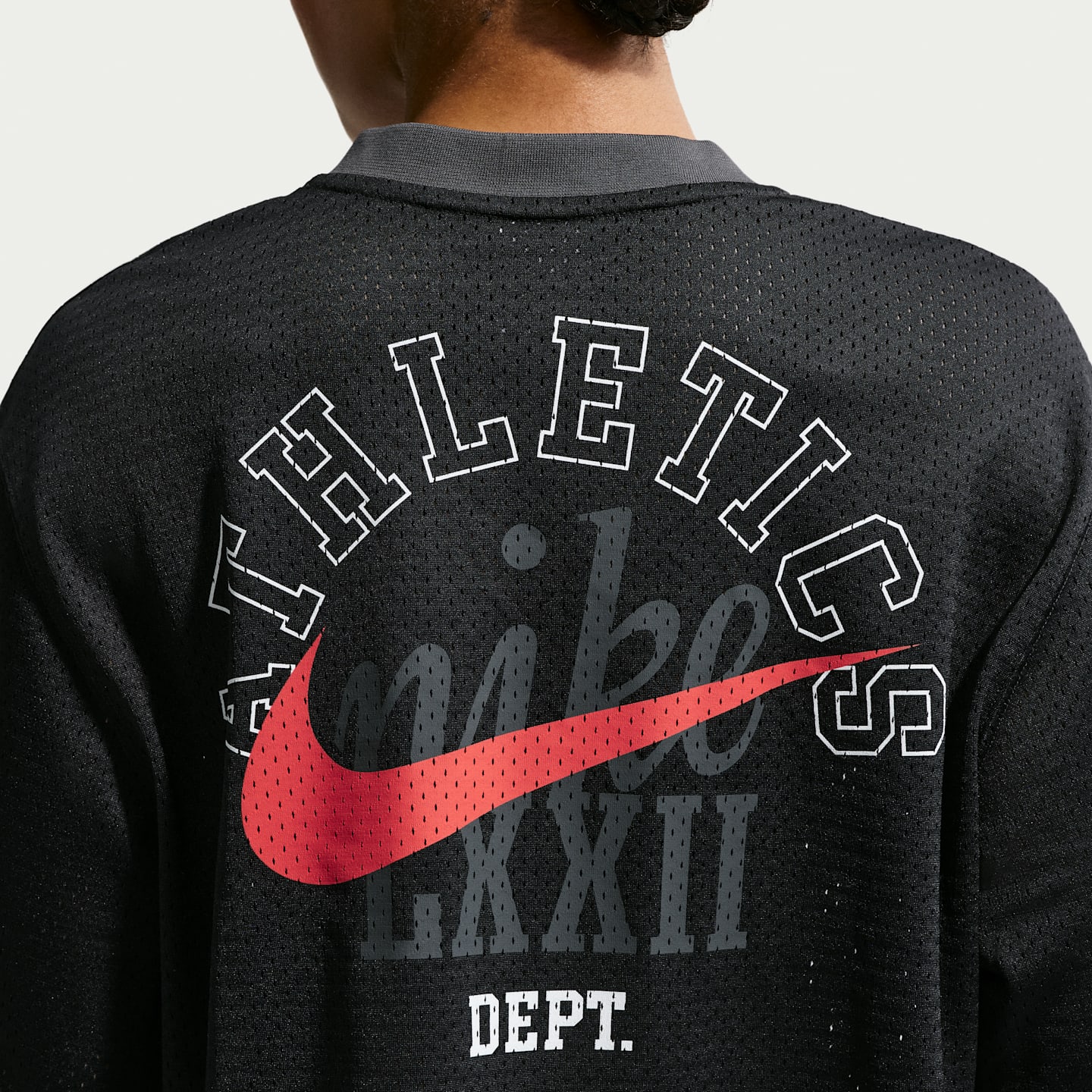 Женский топ Nike Sportswear Oversized Heritage Cropped Mesh Jersey, цвет: Чёрный / Антрацитовый — фото 2