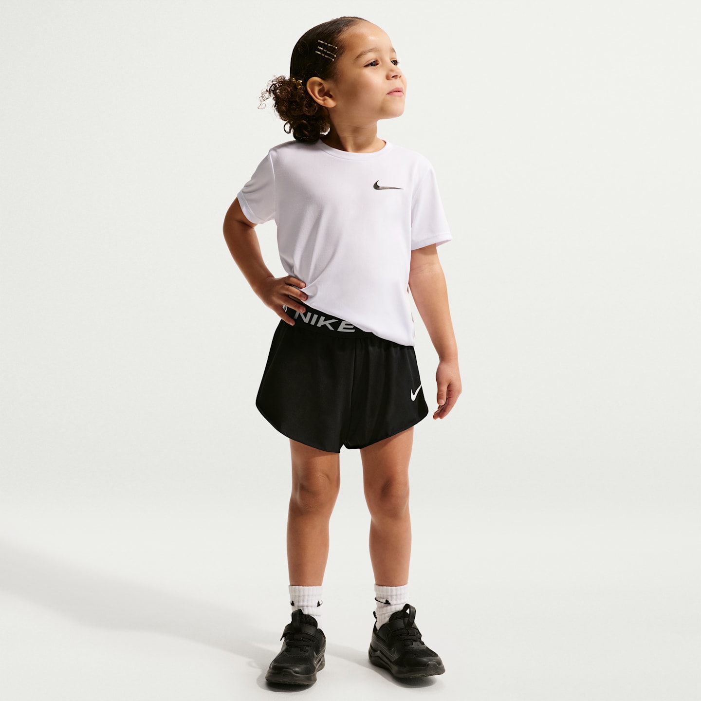 Детские шорты Nike Pro Toddler Dri-FIT 2-in-1, цвет: Чёрный