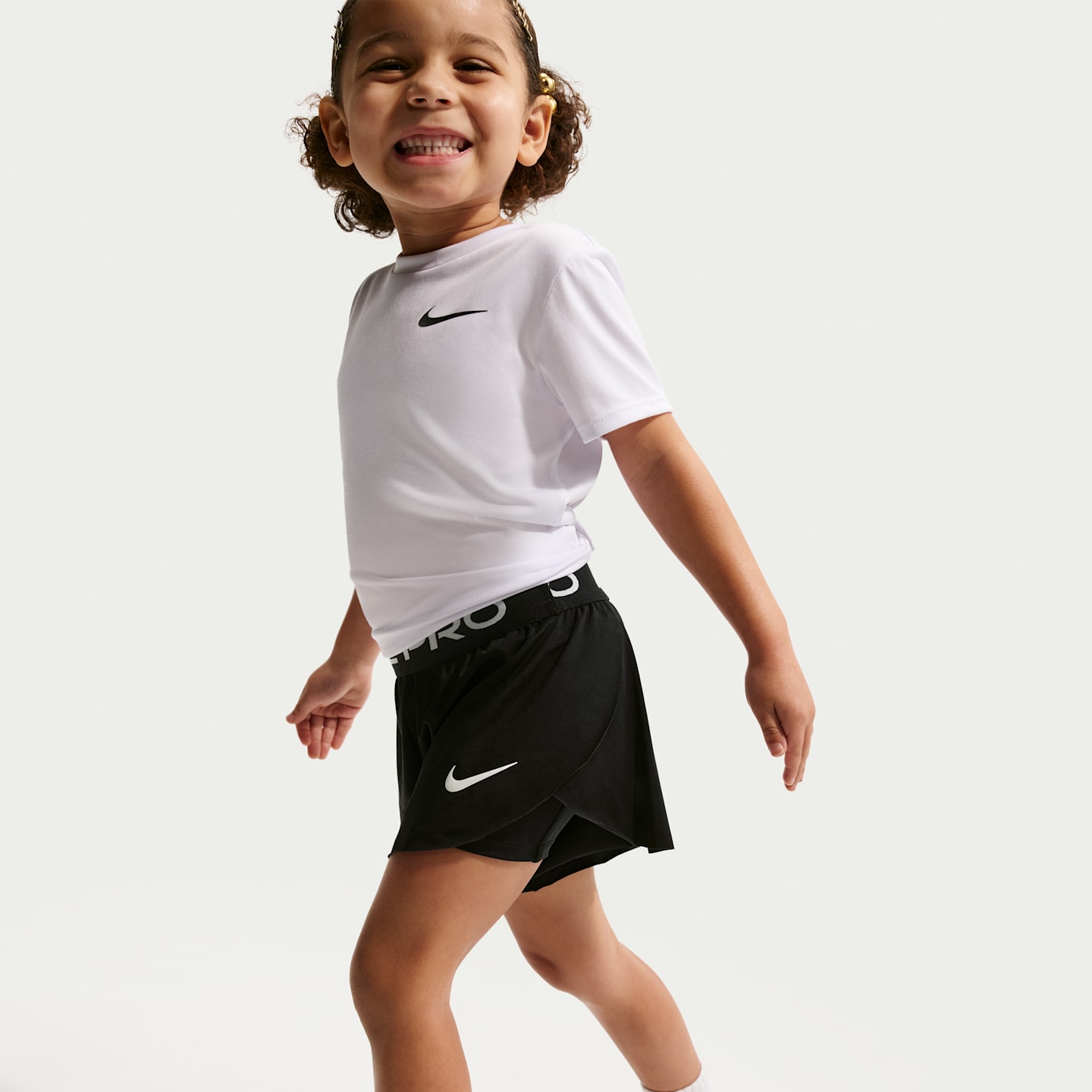 Детские шорты Nike Pro Toddler Dri-FIT 2-in-1, цвет: Чёрный — фото 4