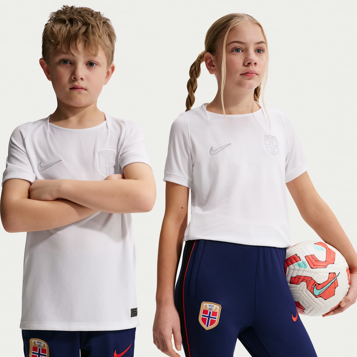 Детский топ Nike Norway 2026 Stadium Third Dri-FIT Soccer Replica Jersey, цвет: Белый / Чистый платиновый — фото 1