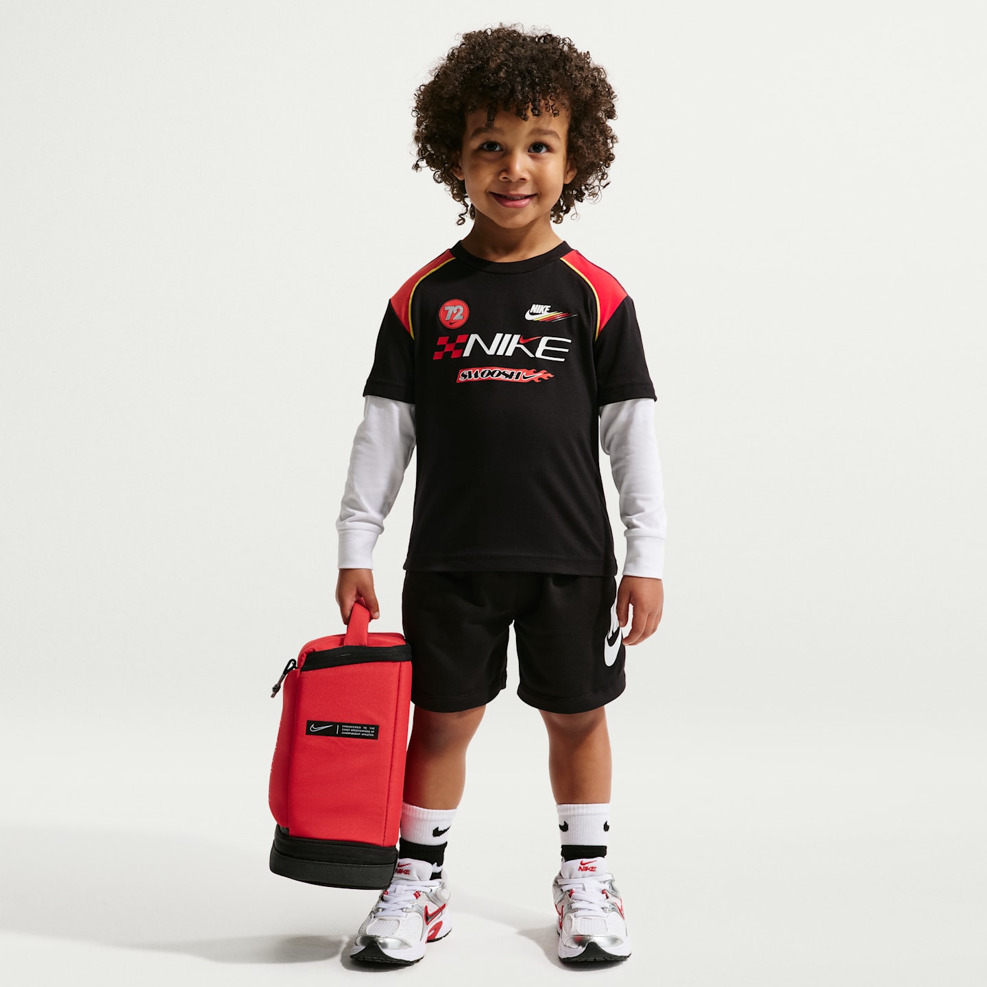 Детская футболка Nike Sportswear Toddler Victory Lap Twofer, цвет: Чёрный — фото 4