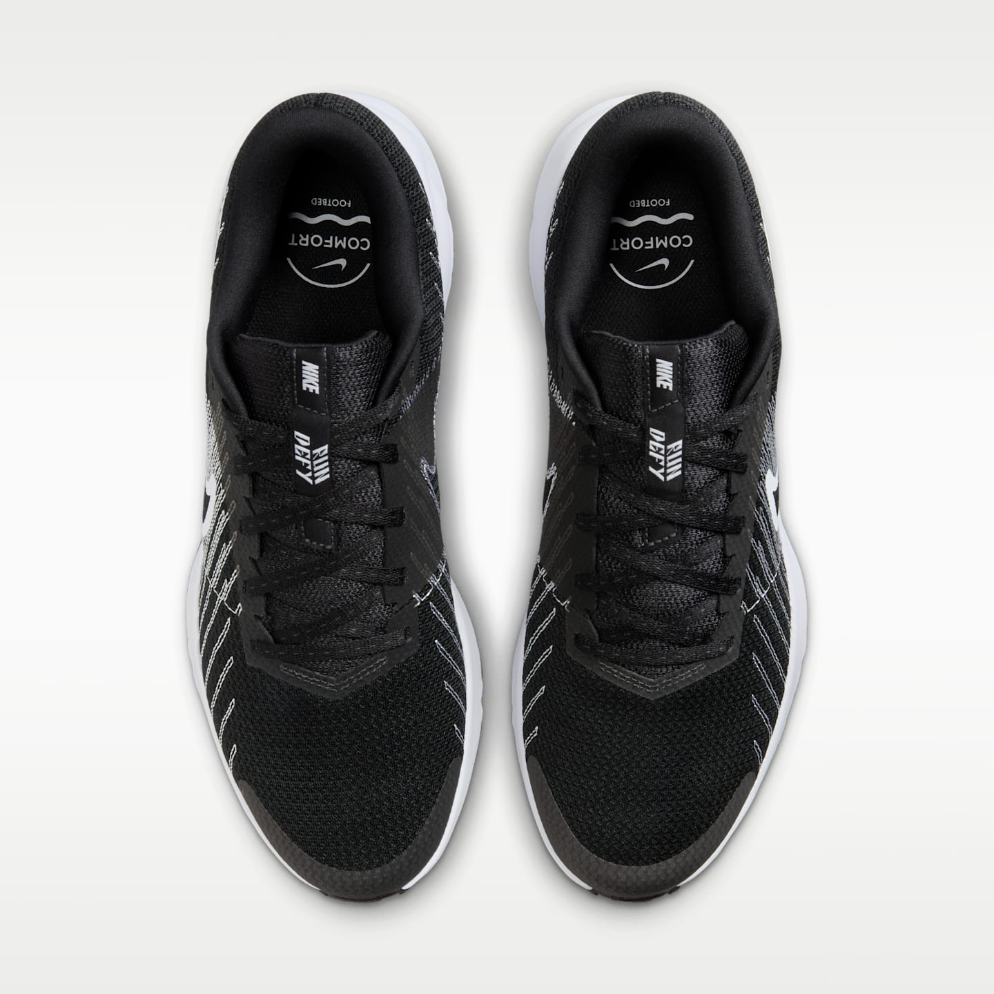 Мужские беговые кроссовки Nike Run Defy, цвет: Чёрный / Белый — фото 4