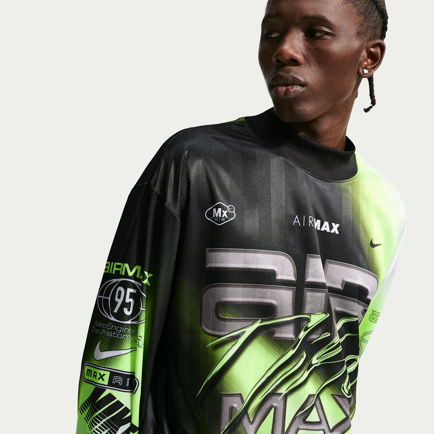 Мужское футбольное джерси с длинным рукавом Nike Culture of Football Dri-FIT, цвет: Кислотно-жёлтый / Чёрный — фото 3