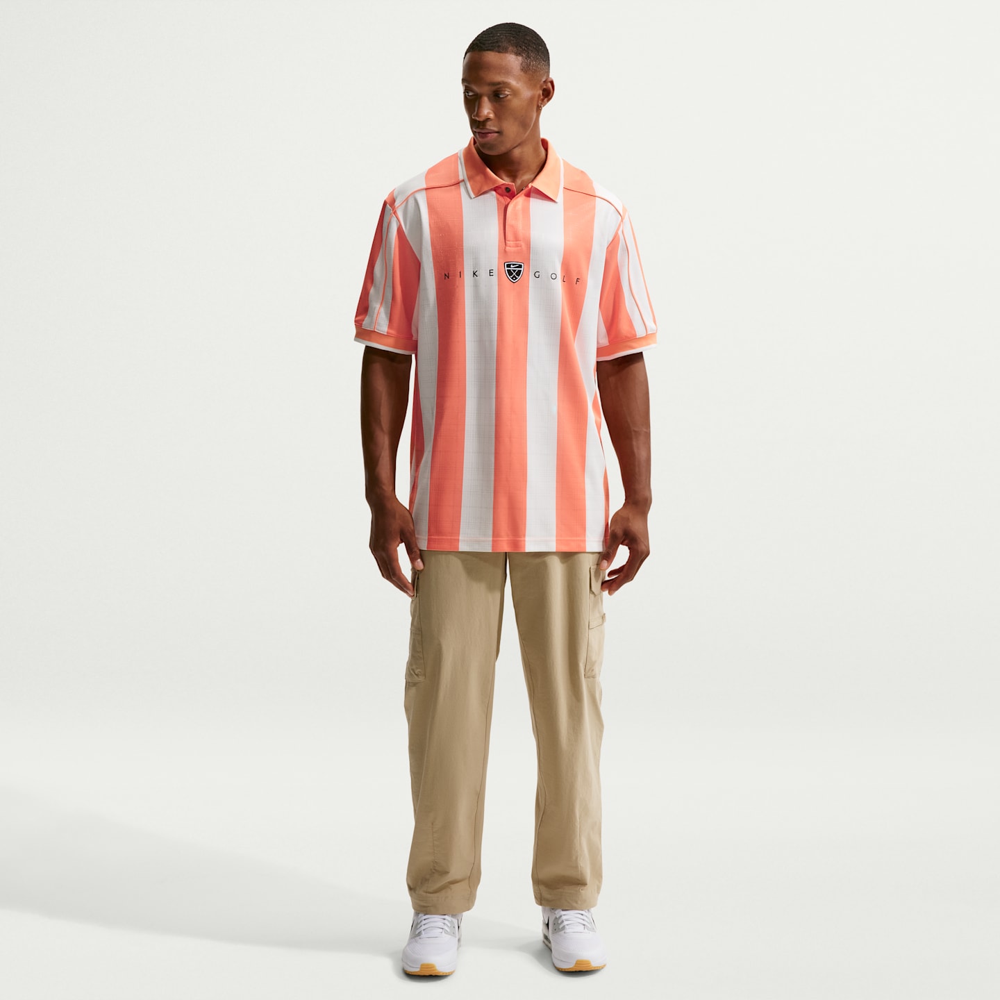 Мужское поло для гольфа Nike Fairway Fresh Dri-FIT с коротким рукавом, свободный крой, цвет: Оранжевый морозный — фото 4