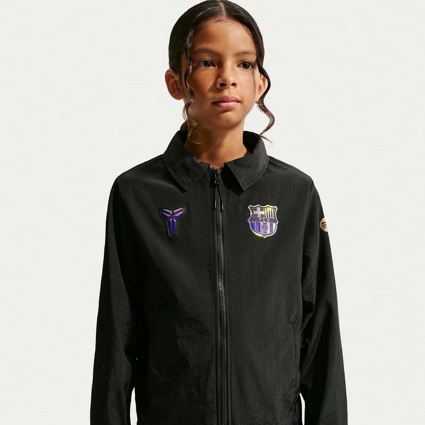 Детская футбольная ветровка Nike FC Barcelona Away Kobe, цвет: Чёрный / Фиолетовый — фото 2